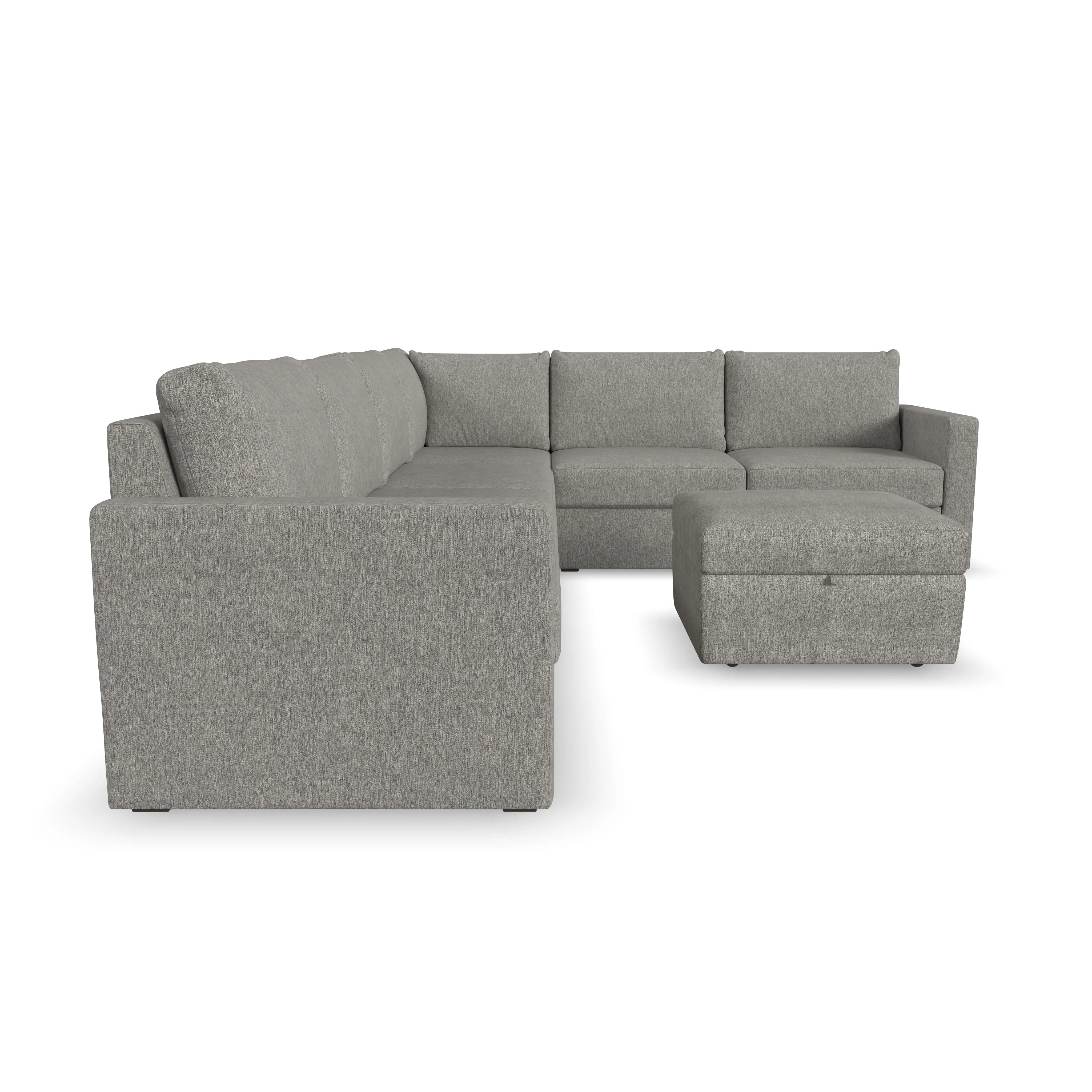 Flex Gray 6-Seat Modular Sectional with Storage Ottoman-4