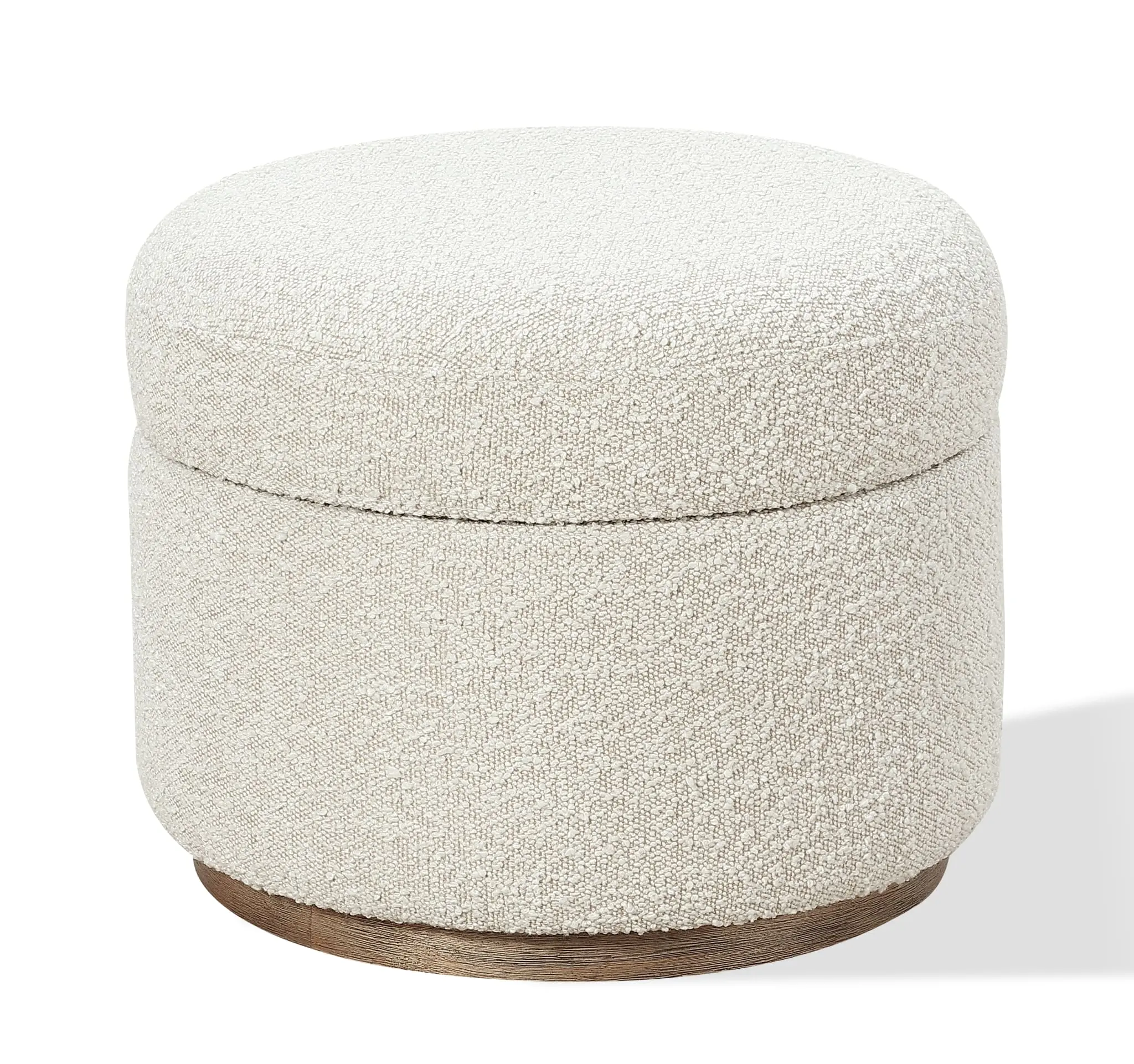 Furano Off White Boucle Upholstered Storage Ottoman-1