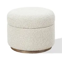 Furano Off White Boucle Upholstered Storage Ottoman