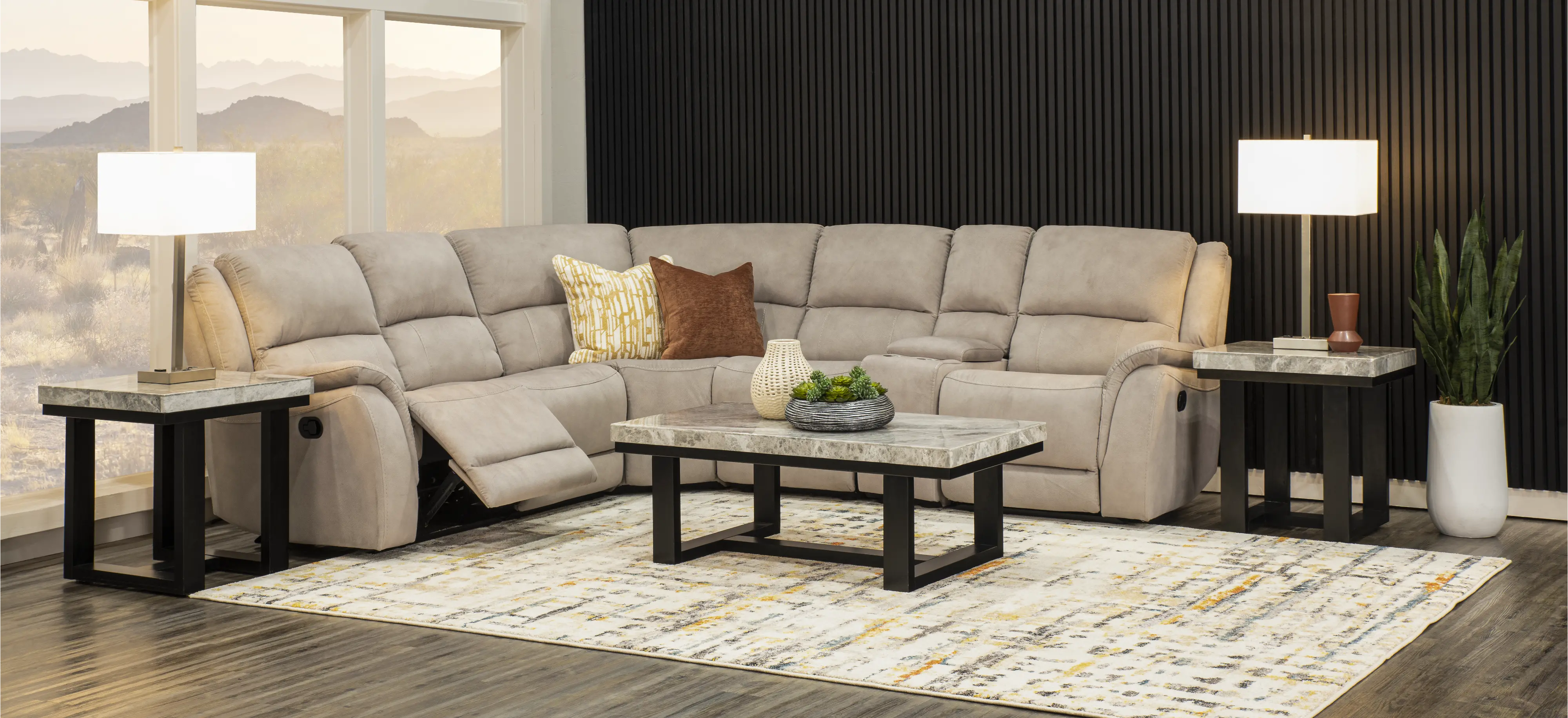 Aspen Latte 6-Piece Reclining Sectional-2