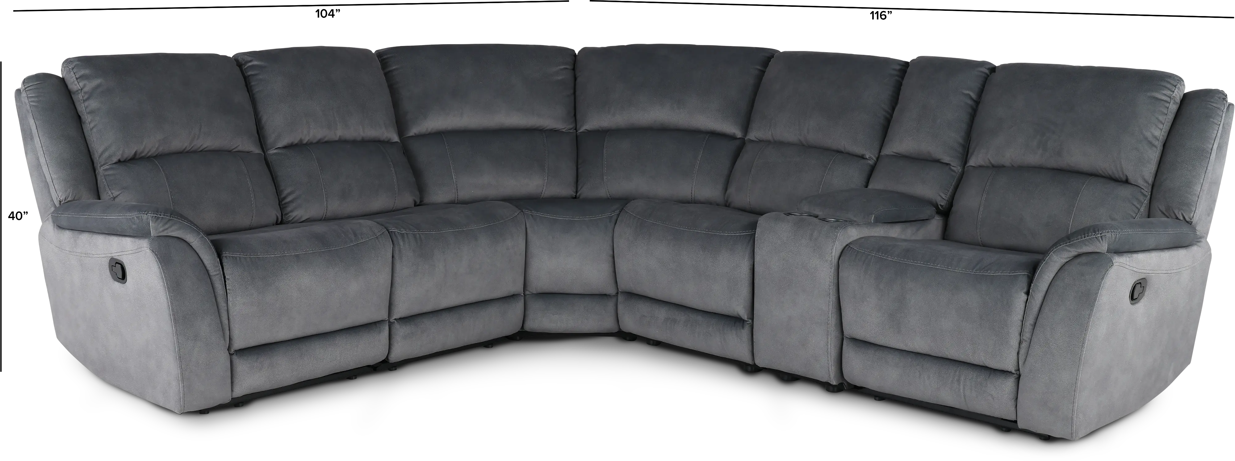 Aspen Steel Gray 6-Piece Reclining Sectional-3
