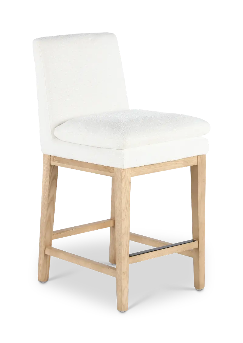 Magnolia White Upholstered Counter-Height Stool