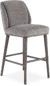 Elite Pewter Gray Upholstered Bar Stool