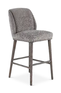 Elite Pewter Gray Upholstered Bar Stool