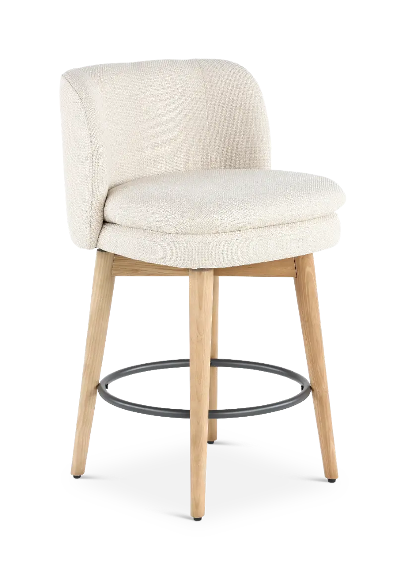Luna Linen Upholstered Counter-Height Stool