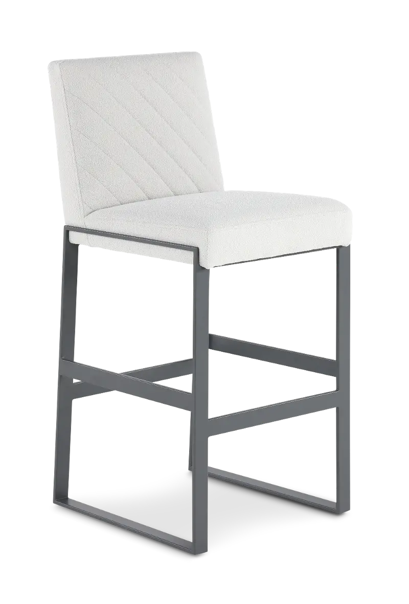 Dane Dove White Upholstered Bar-Height Stool