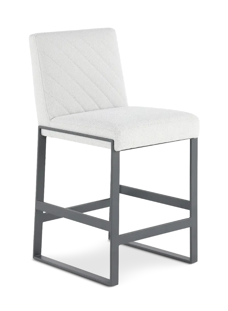 Dane Dove White Upholstered Counter-Height Stool