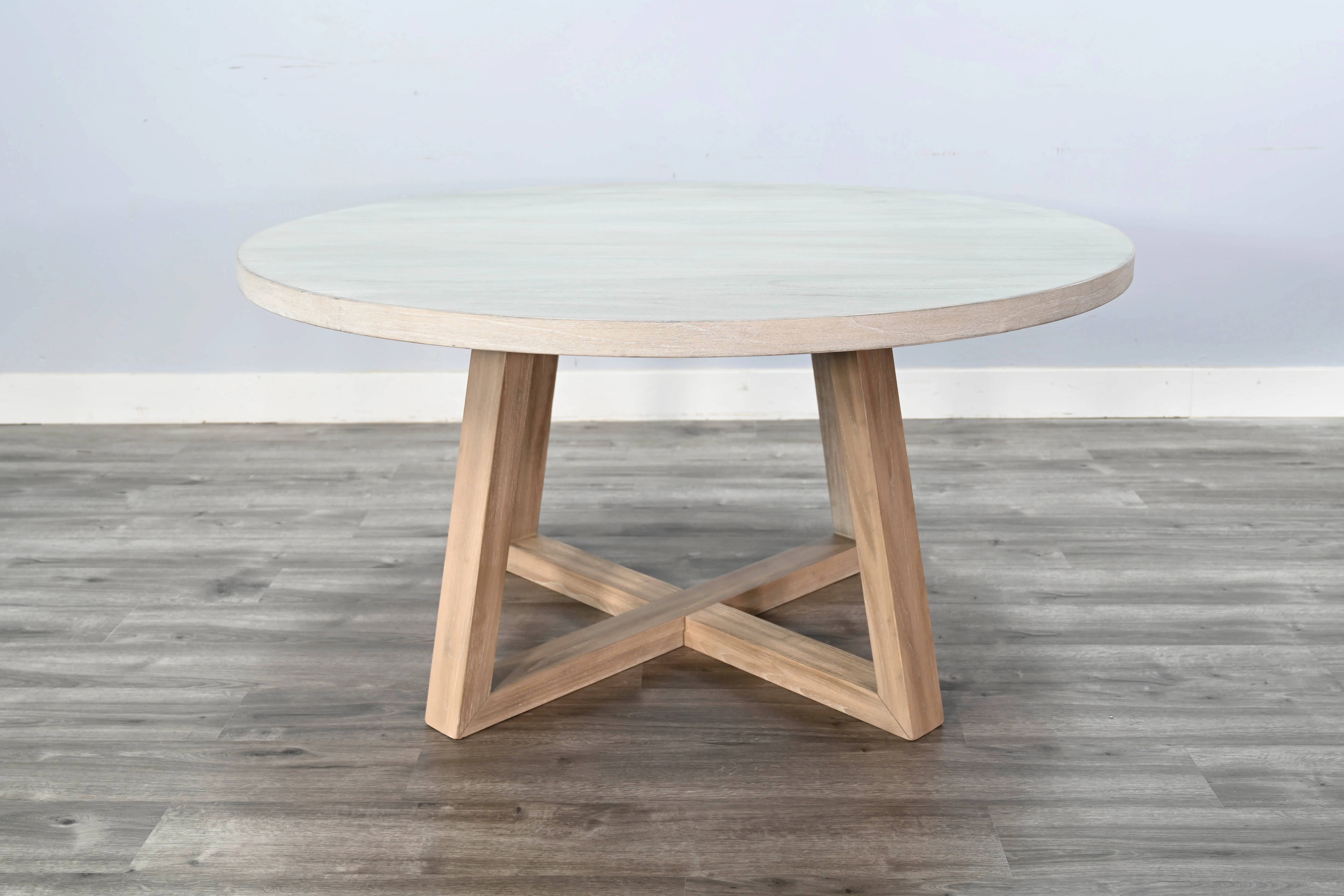 Olivia Wheat Beige and Gray Round Dining Table-10