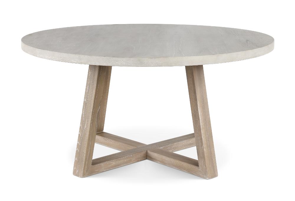 Olivia Wheat Beige and Gray Round Dining Table