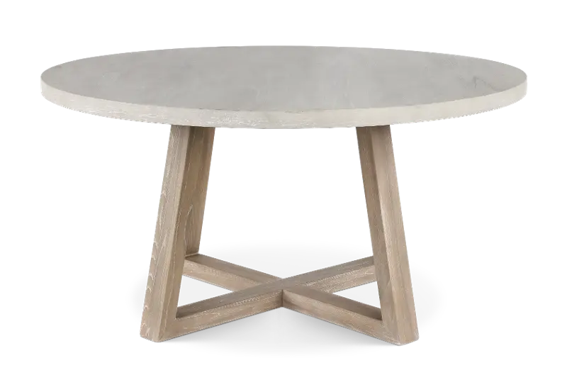 Olivia Wheat Beige and Gray Round Dining Table