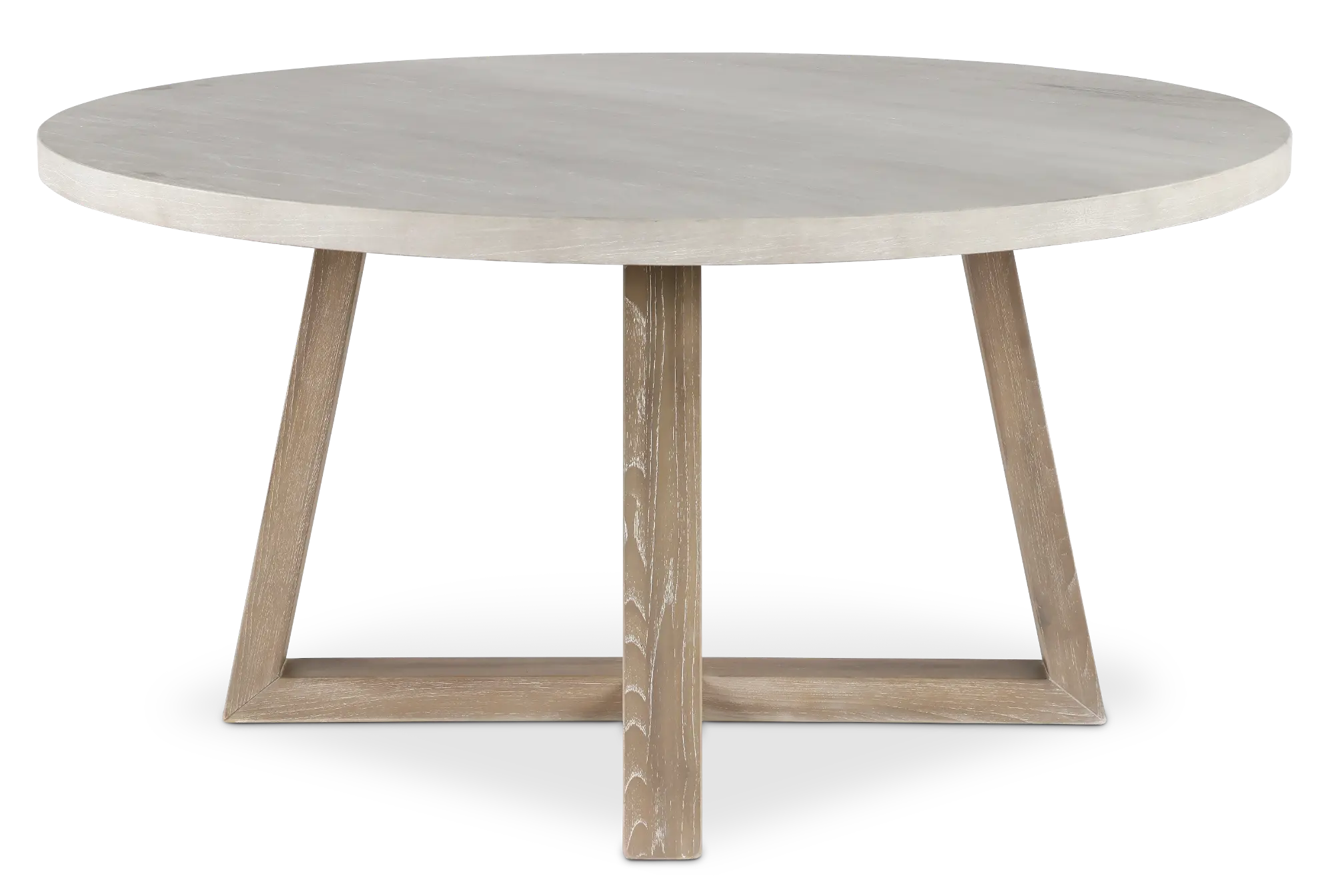 Close-up of round table base corner showing joint and finish