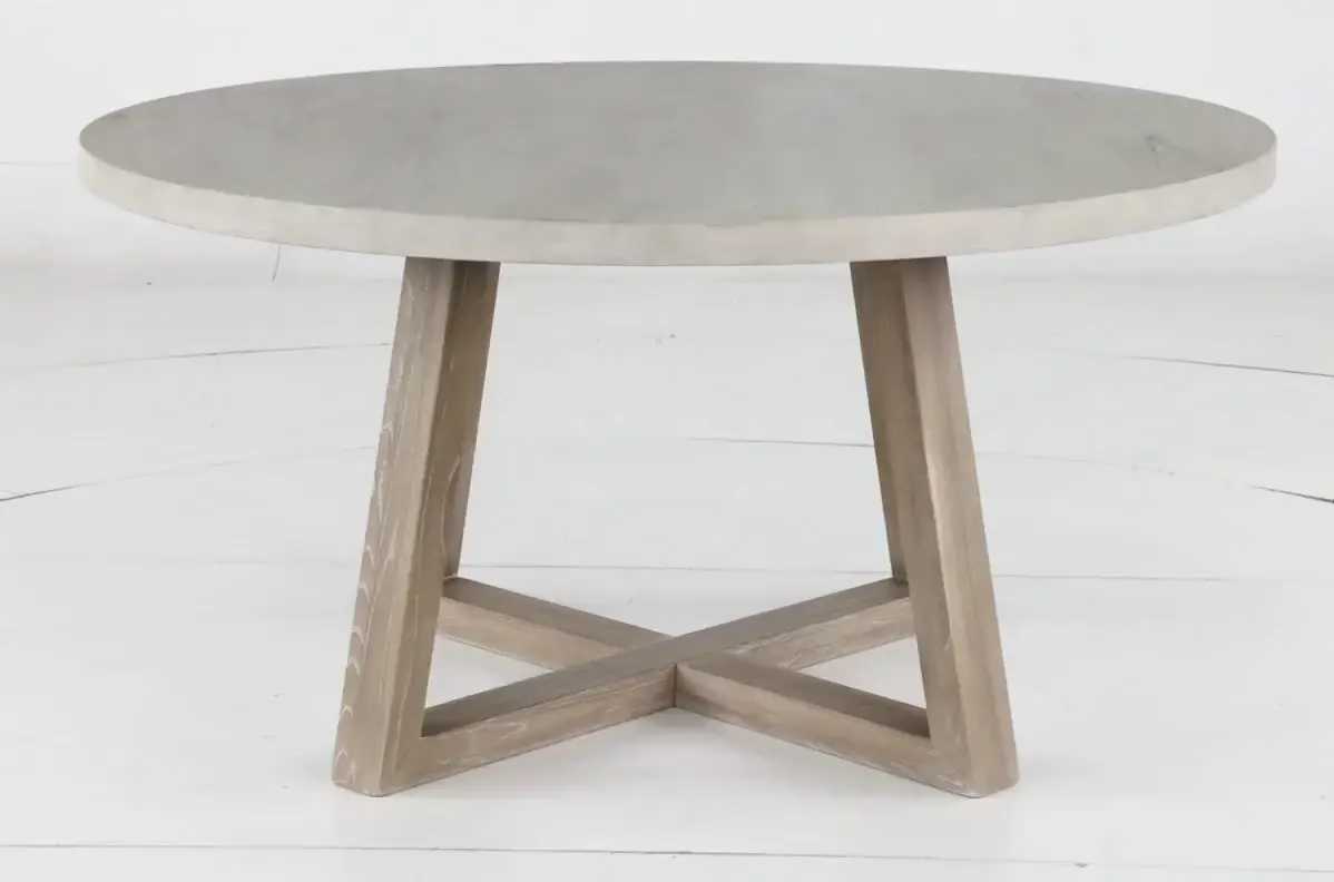 Olivia Wheat Beige and Gray Round Dining Table-5