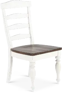 Pasadena White and Brown Dining Chair