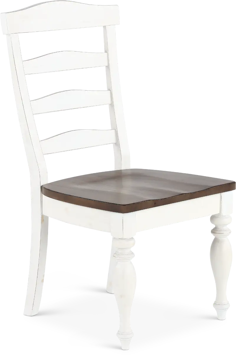 Pasadena White and Brown Dining Chair