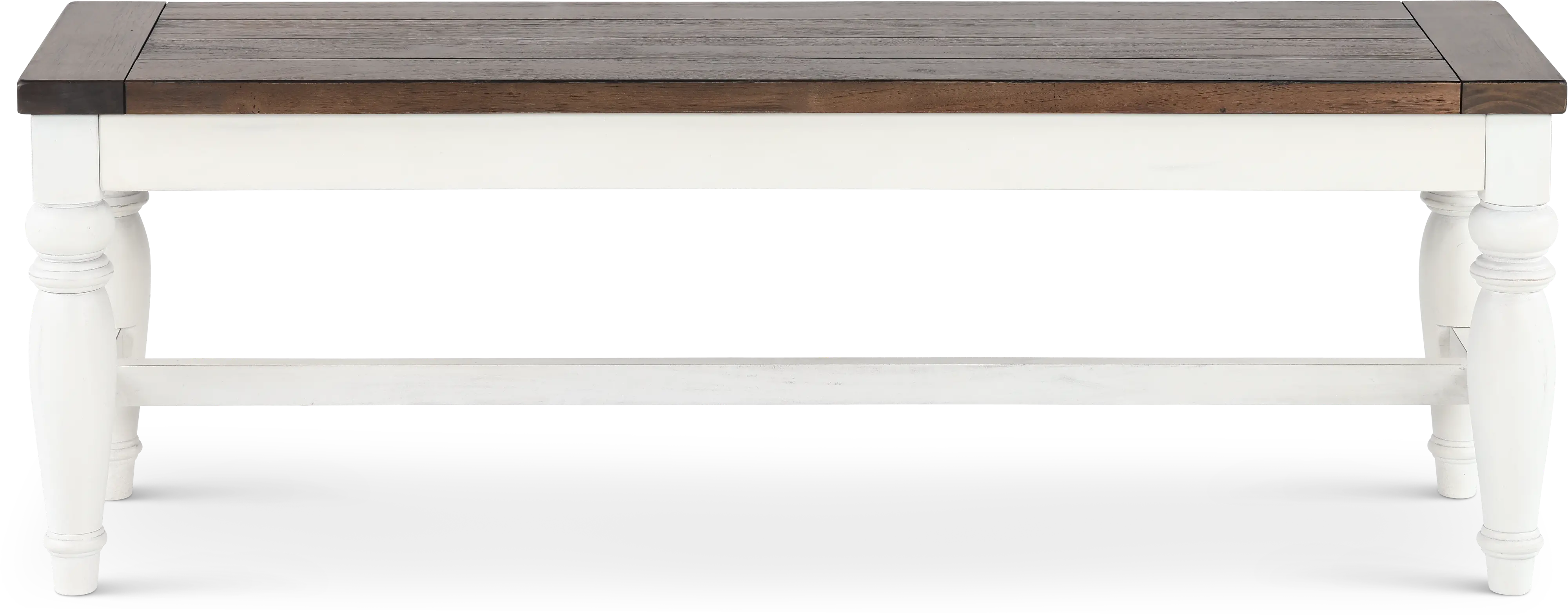 Pasadena White and Brown Dining Bench-1