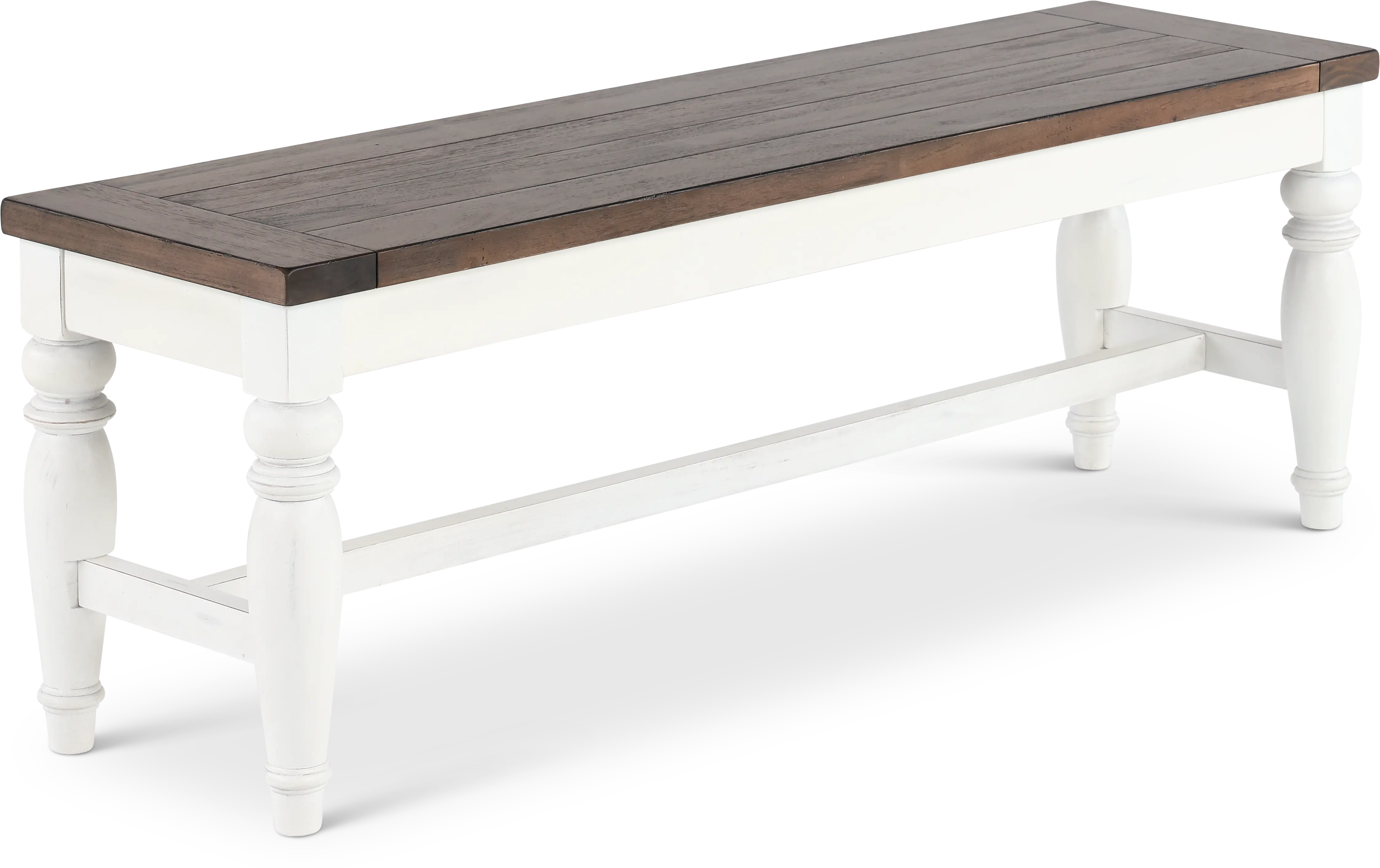 Pasadena White and Brown Dining Bench-4