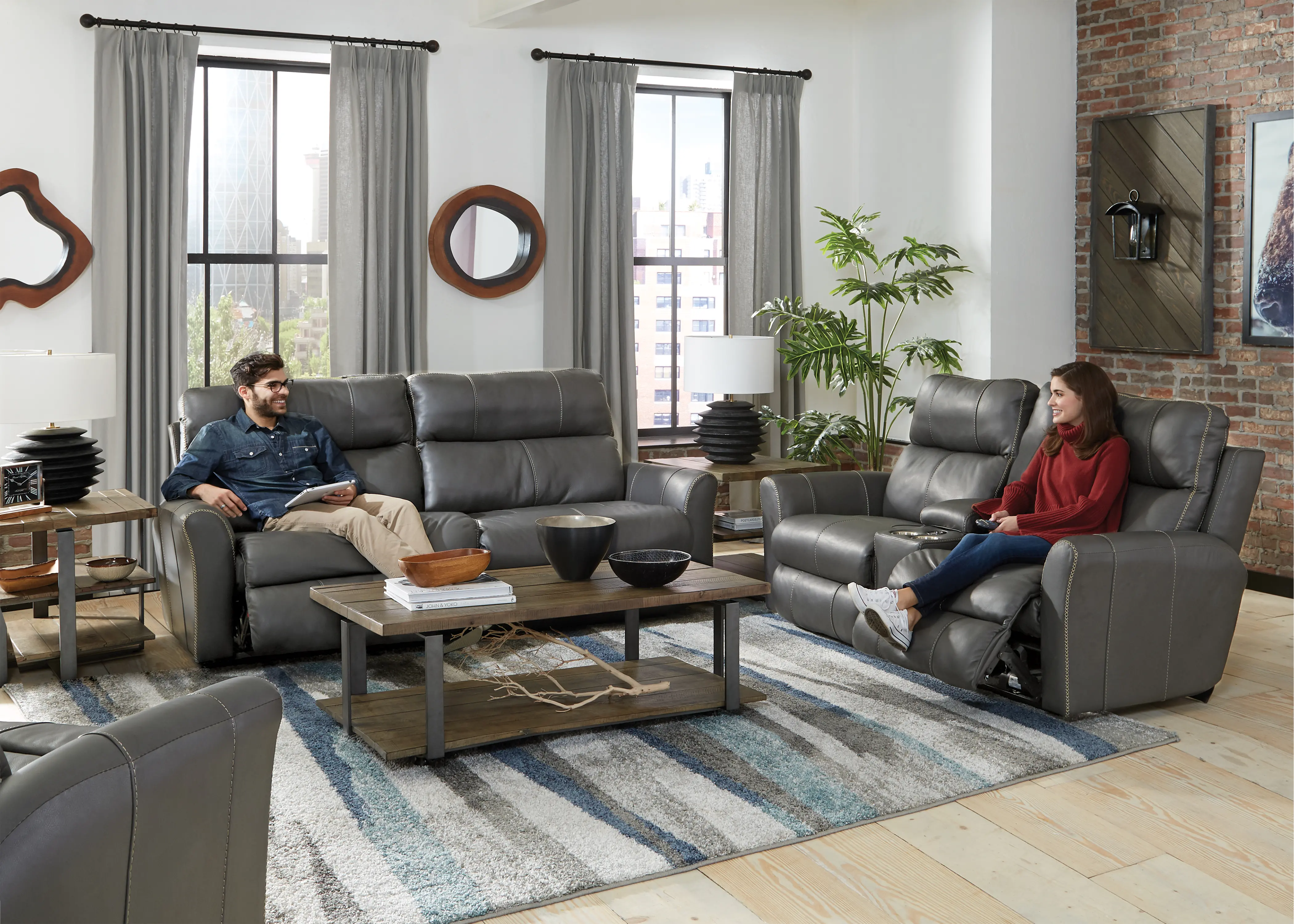 64481/1225-58/3025-58 Fredda Gray Power Reclining Sofa-2