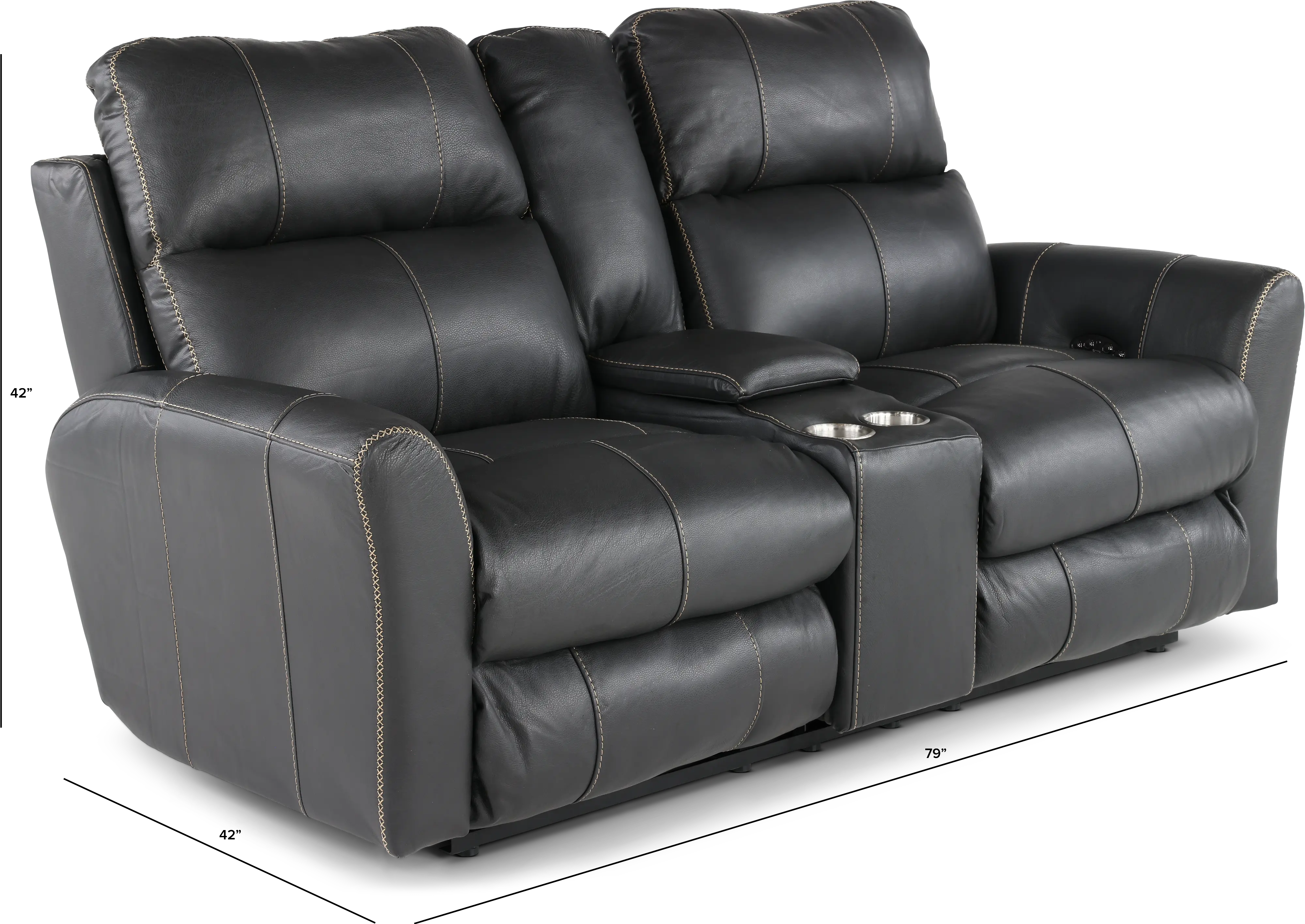 64489/1225-58/3025-58 Fredda Gray Power Reclining Loveseat with Console-3