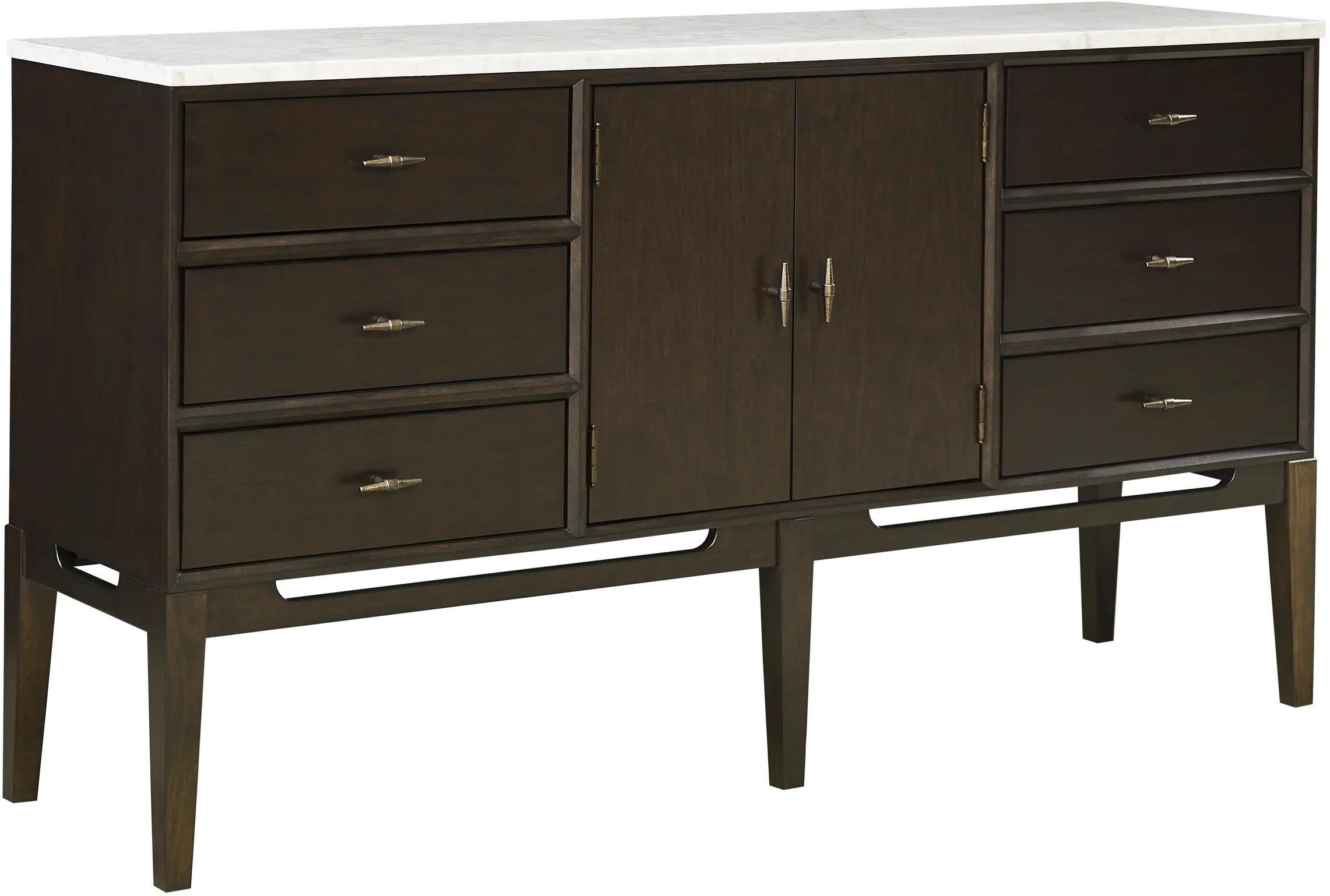 Sutton Dark Brown and White Marble Dining Sideboard-1