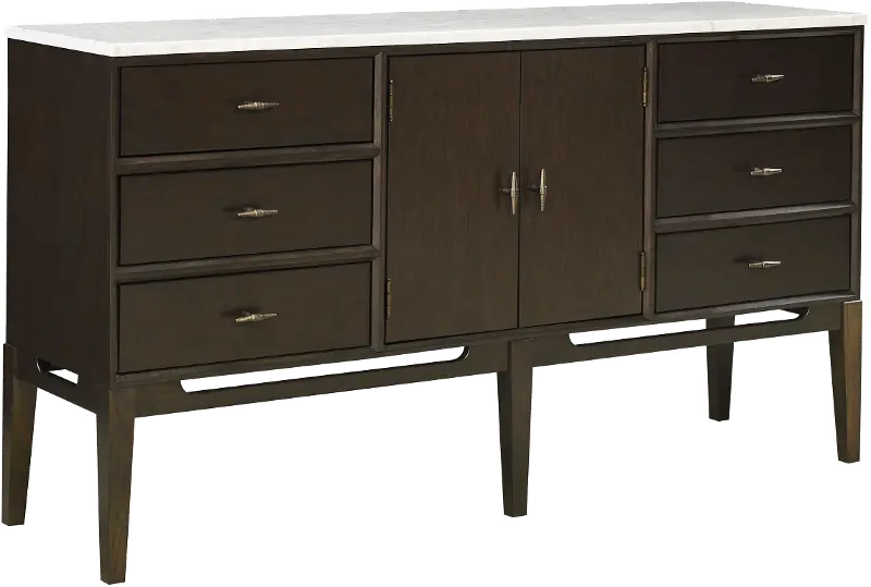 Sutton Dark Brown and White Marble Dining Sideboard
