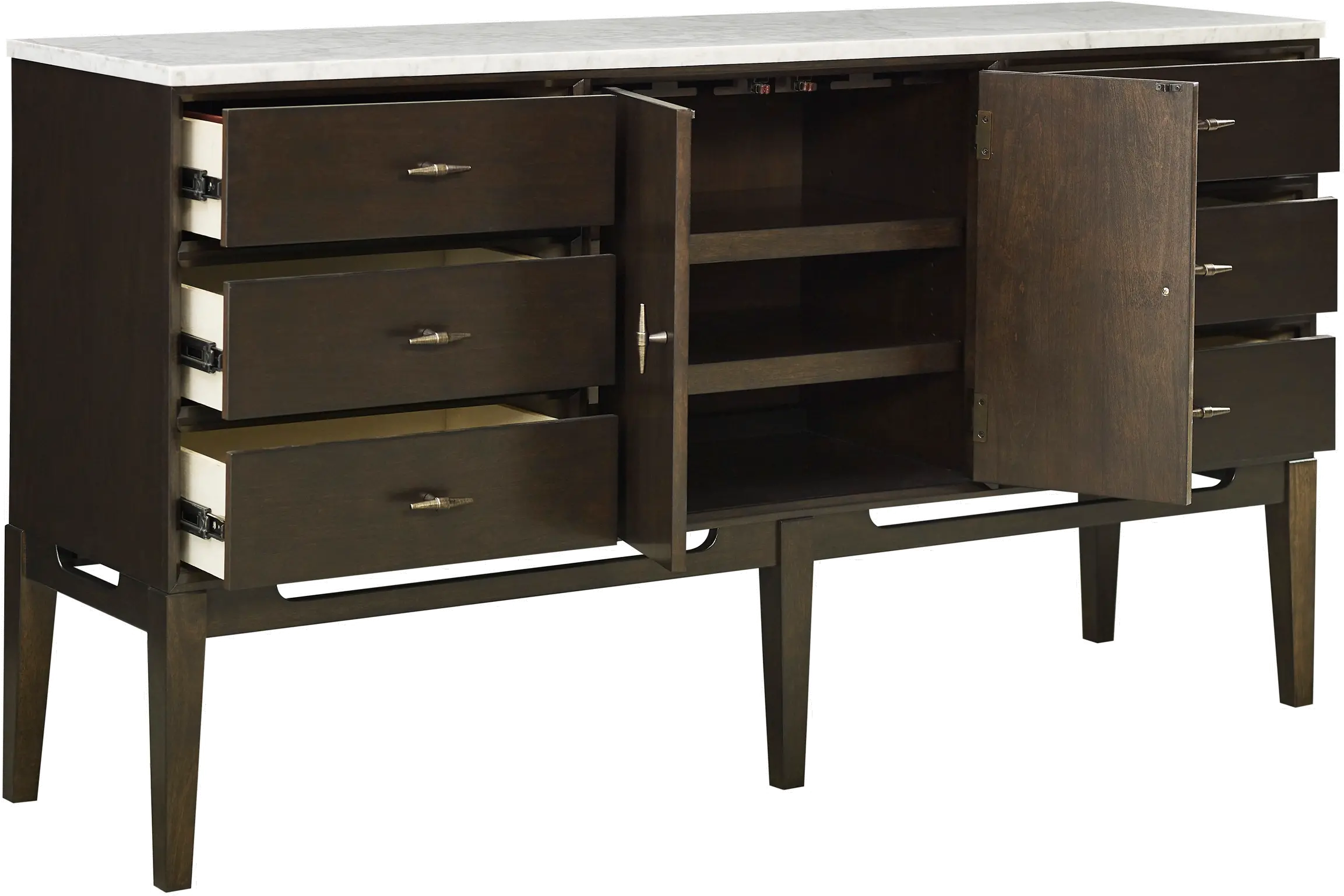 Sutton Dark Brown and White Marble Dining Sideboard-3