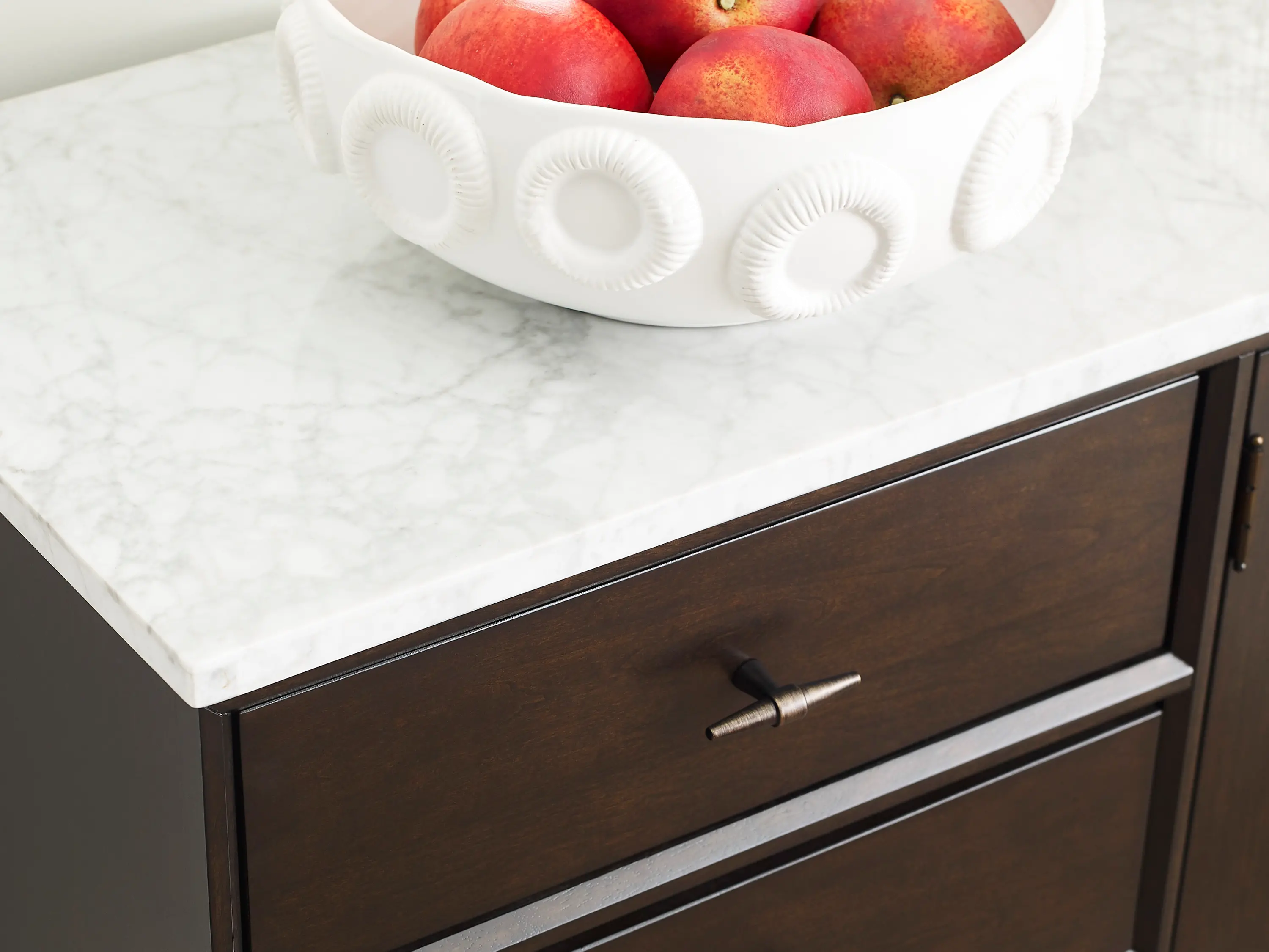 Sutton Dark Brown and White Marble Dining Sideboard-6