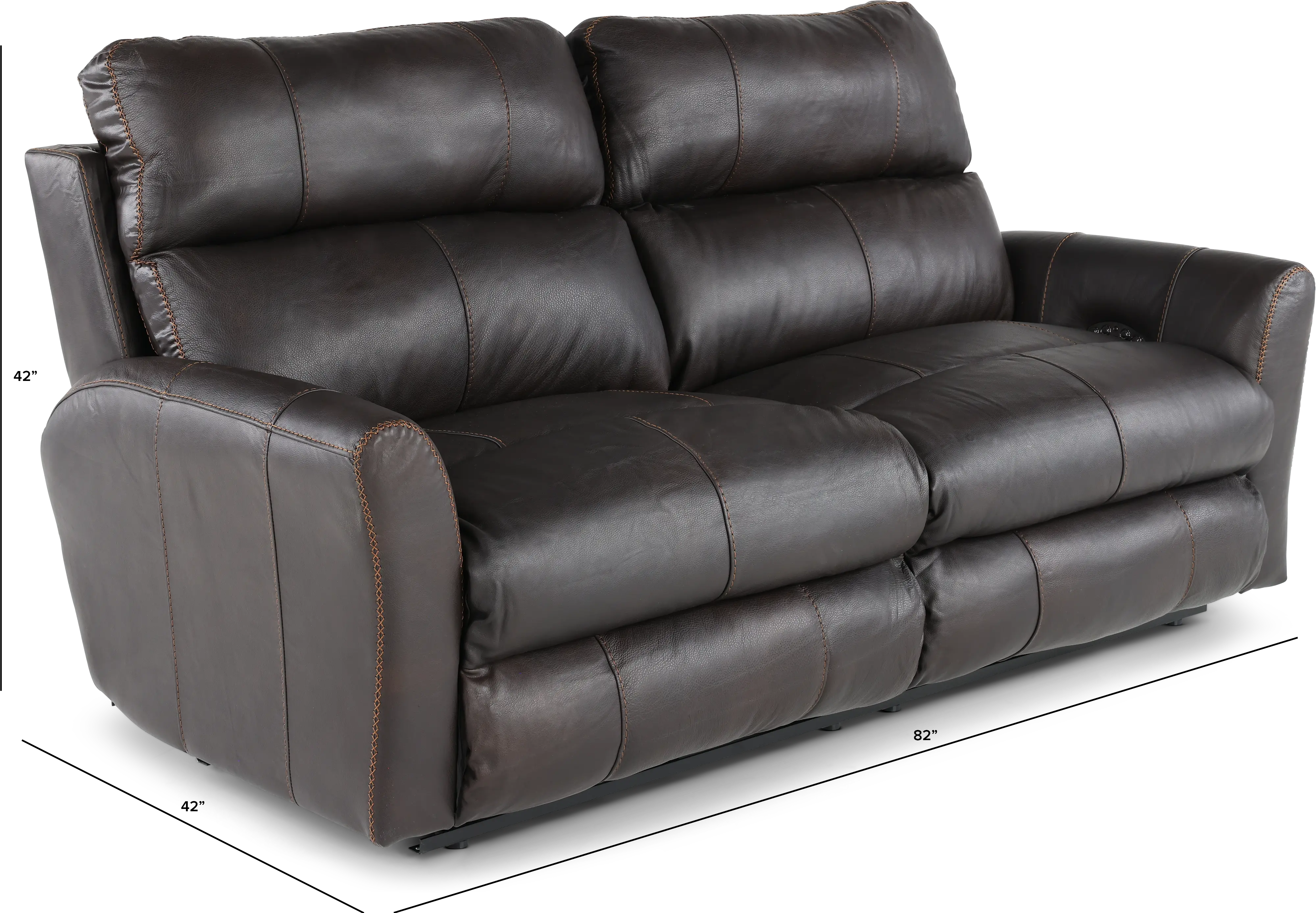 64481/1225-09/3025-09 Fredda Dark Brown Power Reclining Sofa-3