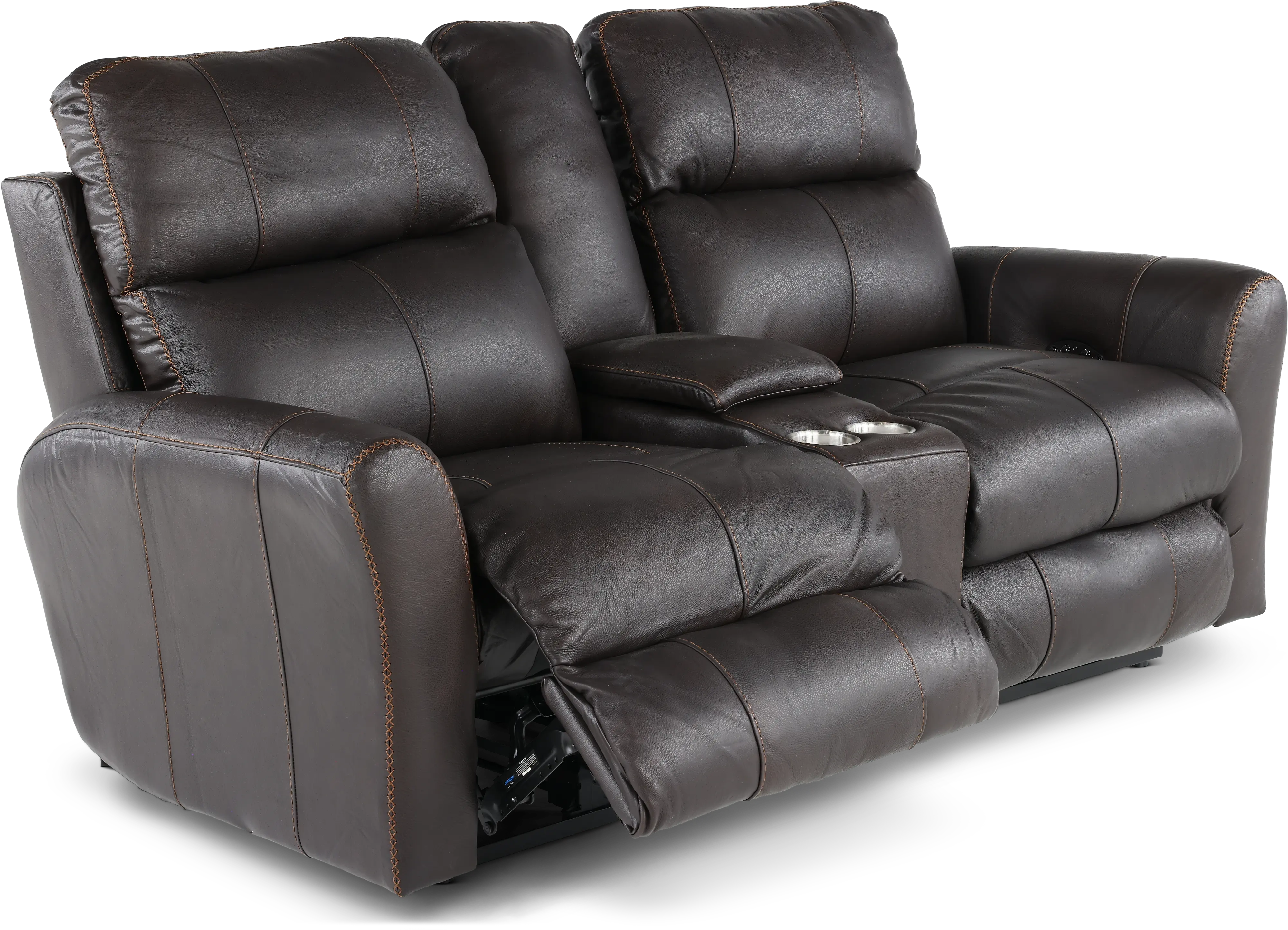 64489/1225-09/3025-09 Fredda Dark Brown Power Reclining Loveseat with Console-6