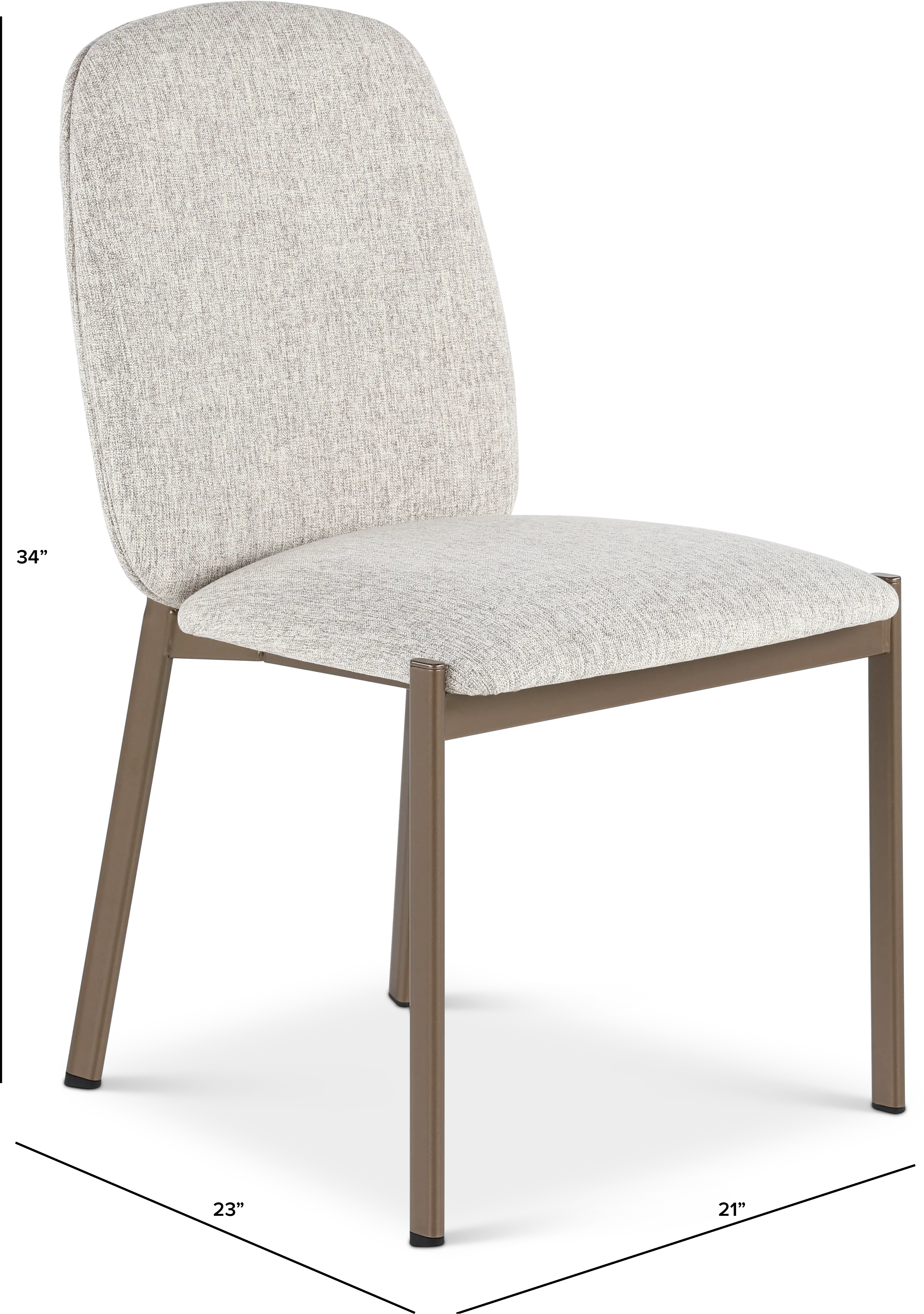 Kally Light Brown and Bronze Dining Chair-3