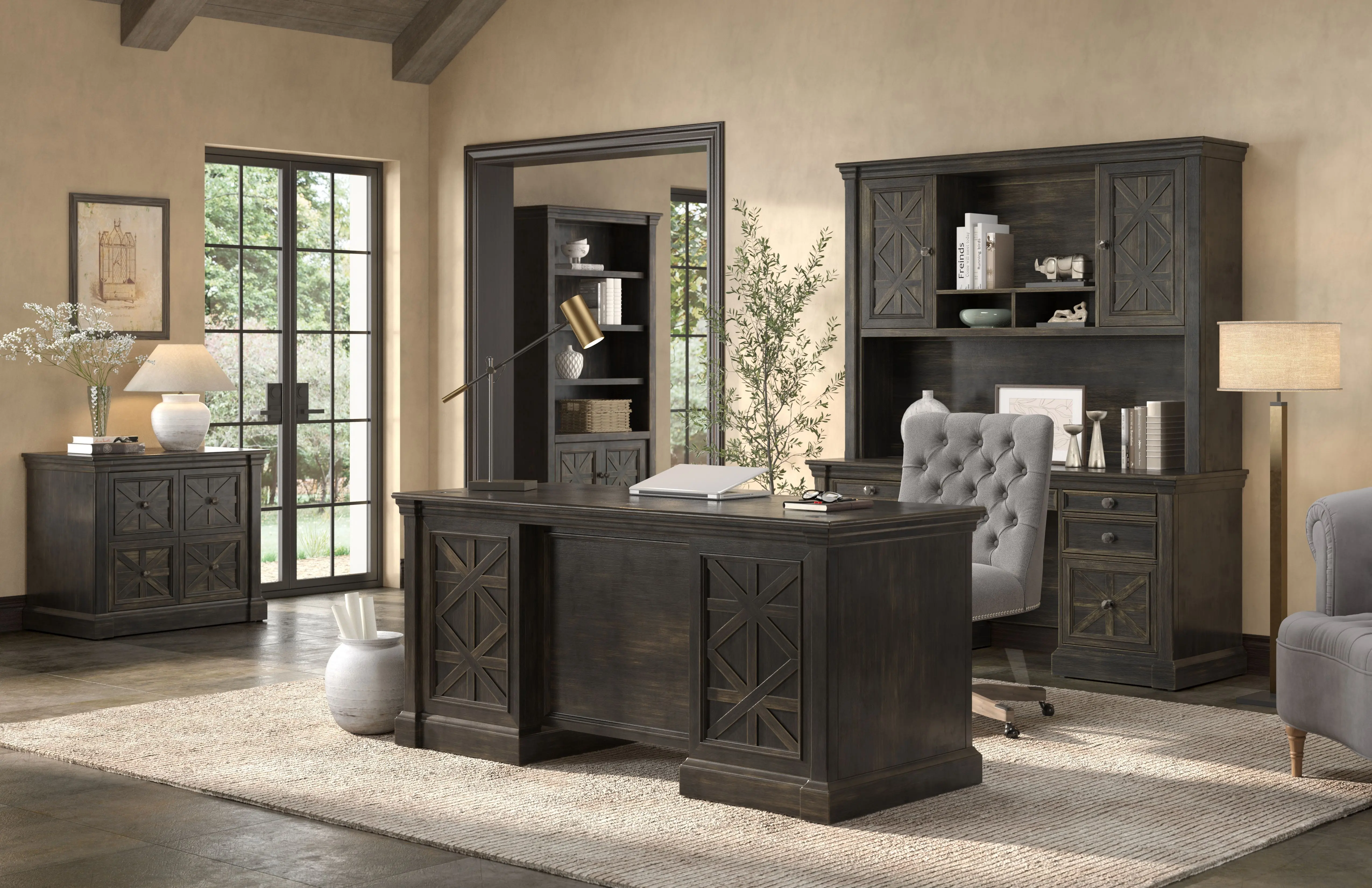 Kingston Dark Brown Executive Desk-2