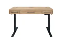 Mason Natural and Black Adjustable Desk