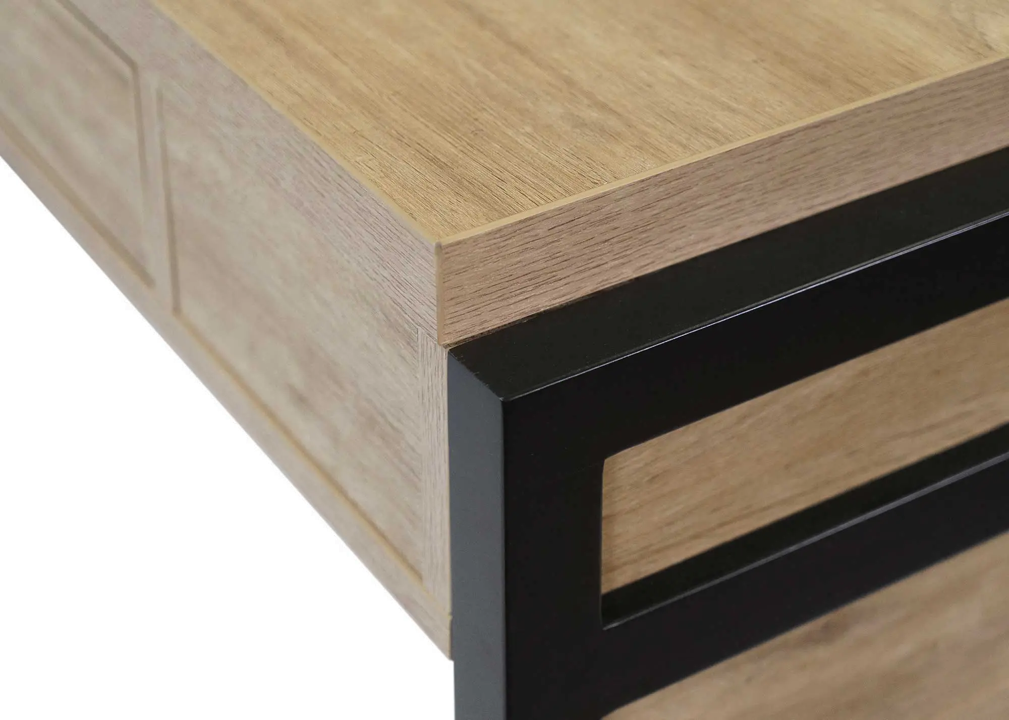 Mason Natural and Black L-Shaped Desk-4