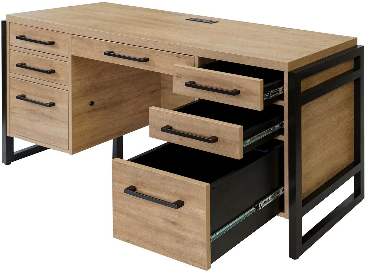 Mason Natural and Black Credenza-3