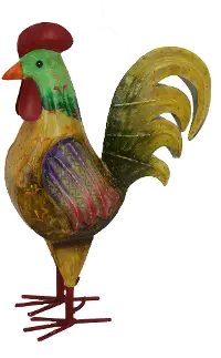19.25 Inch Painted Metal Rooster
