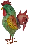 26.25 Inch Painted Metal Rooster