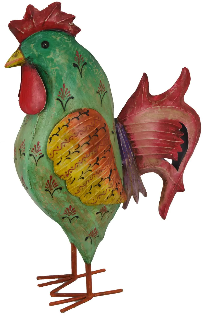26.25 Inch Painted Metal Rooster
