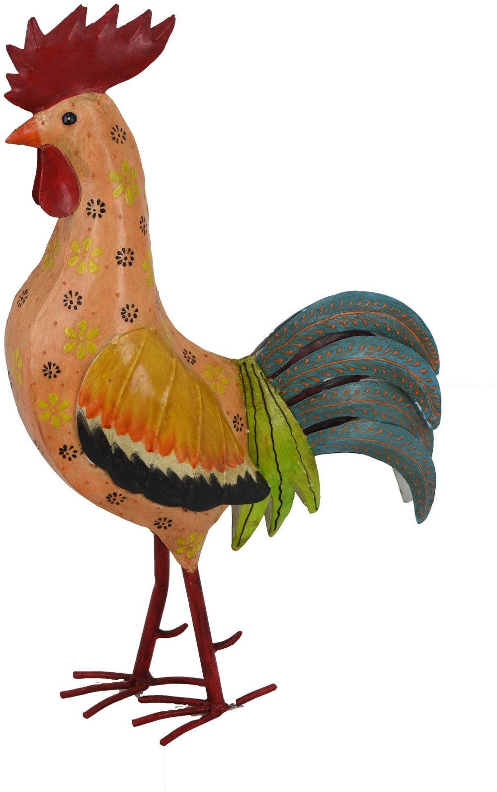 23.25 Inch Painted Metal Rooster