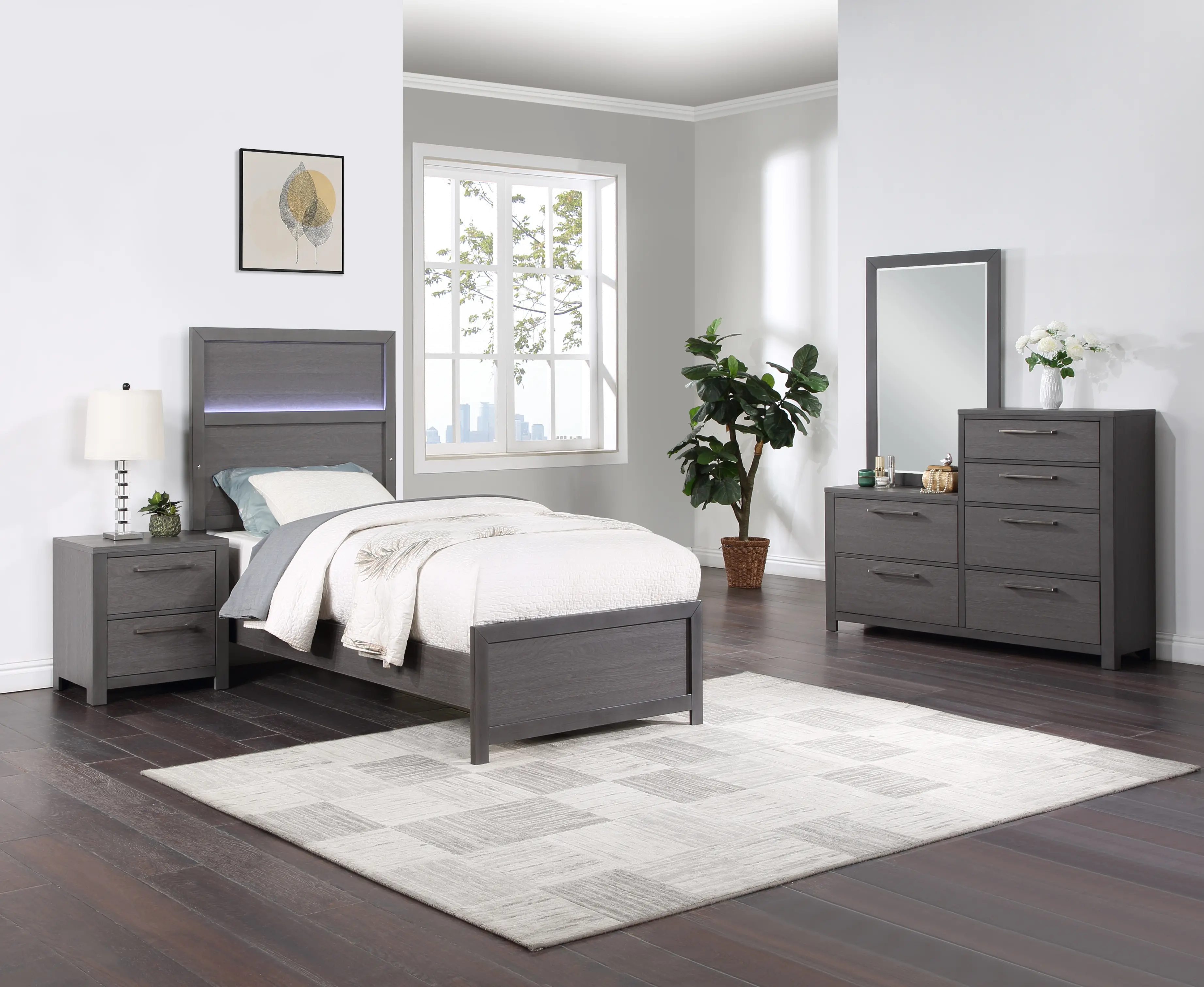 Westpoint Gray Twin Bed-2