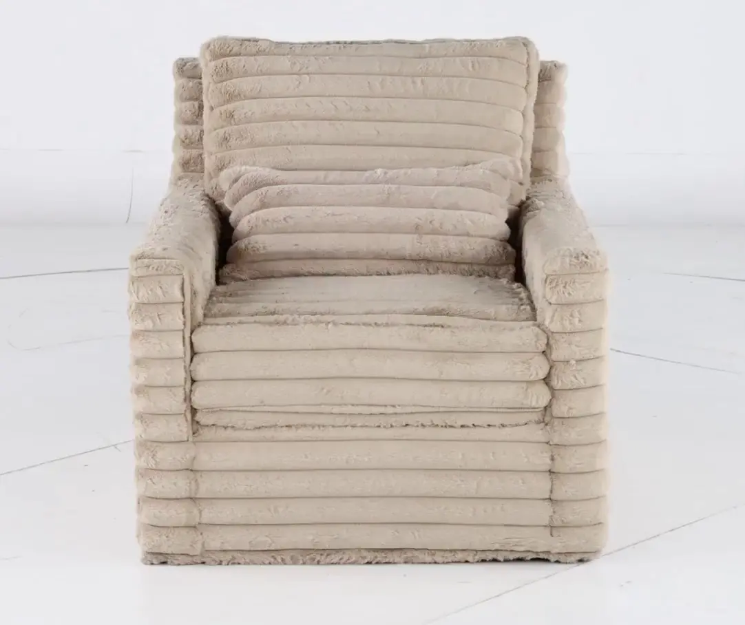 Caspian Beige Swivel Chair-5