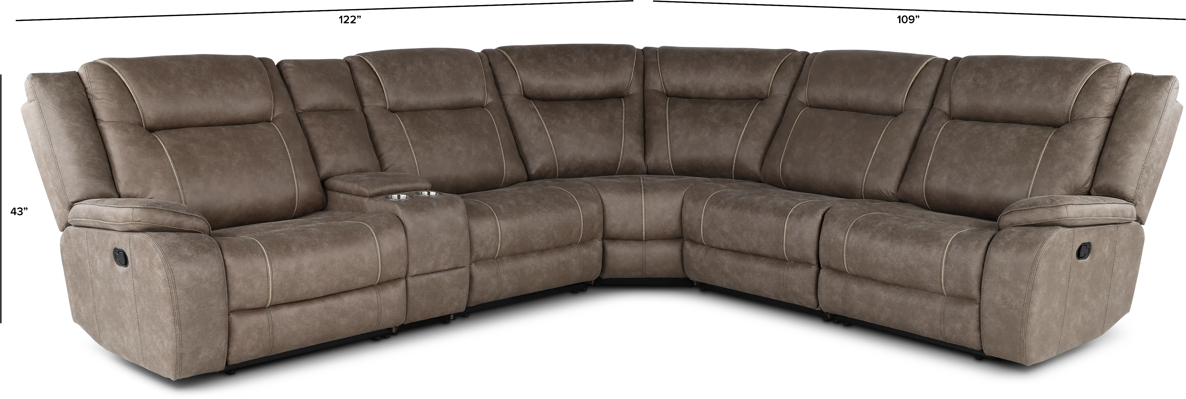 Blake Desert Taupe 6-Piece Reclining Sectional-3