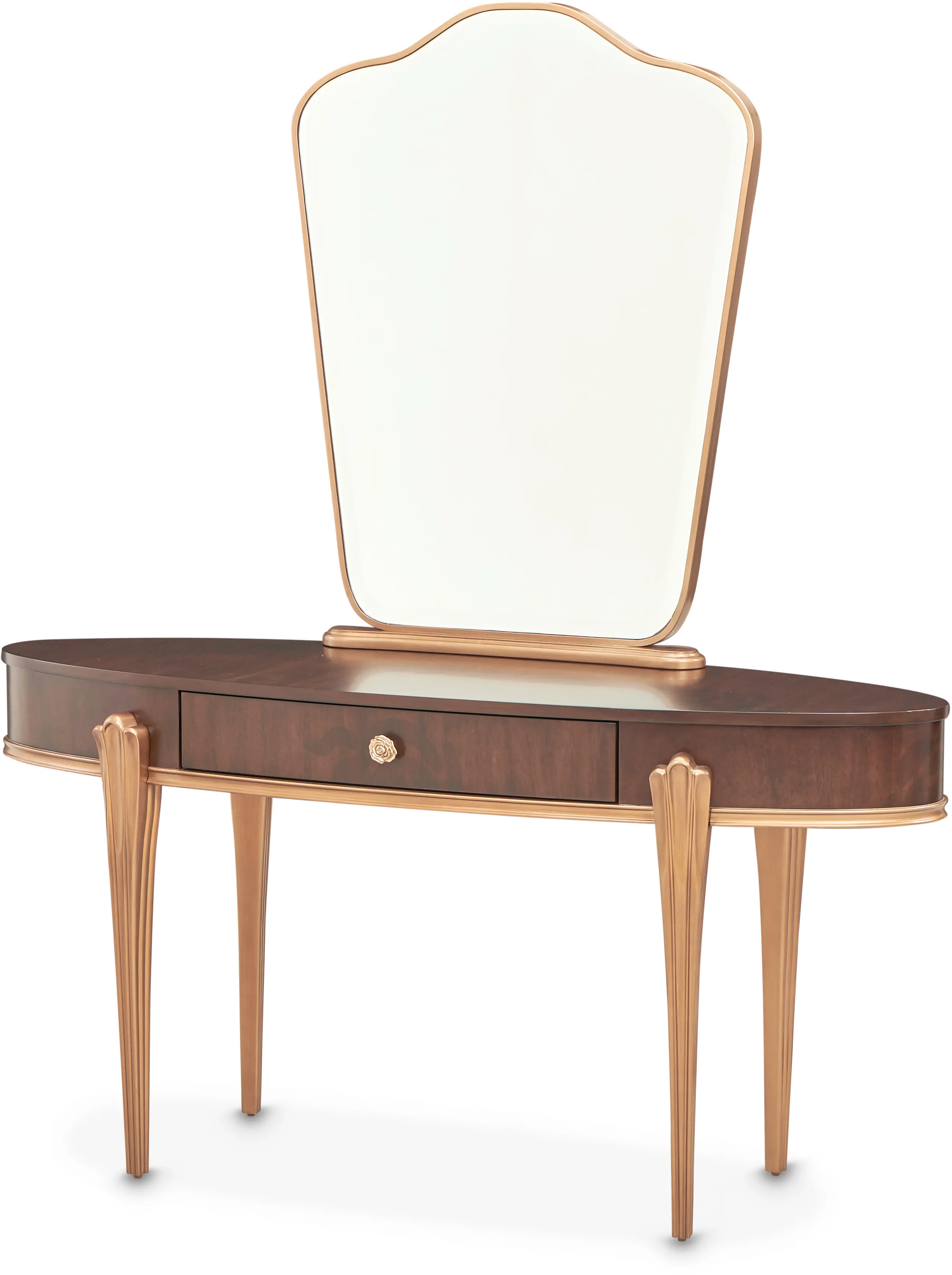 Camellia Antique Gold Vanity Mirror-2