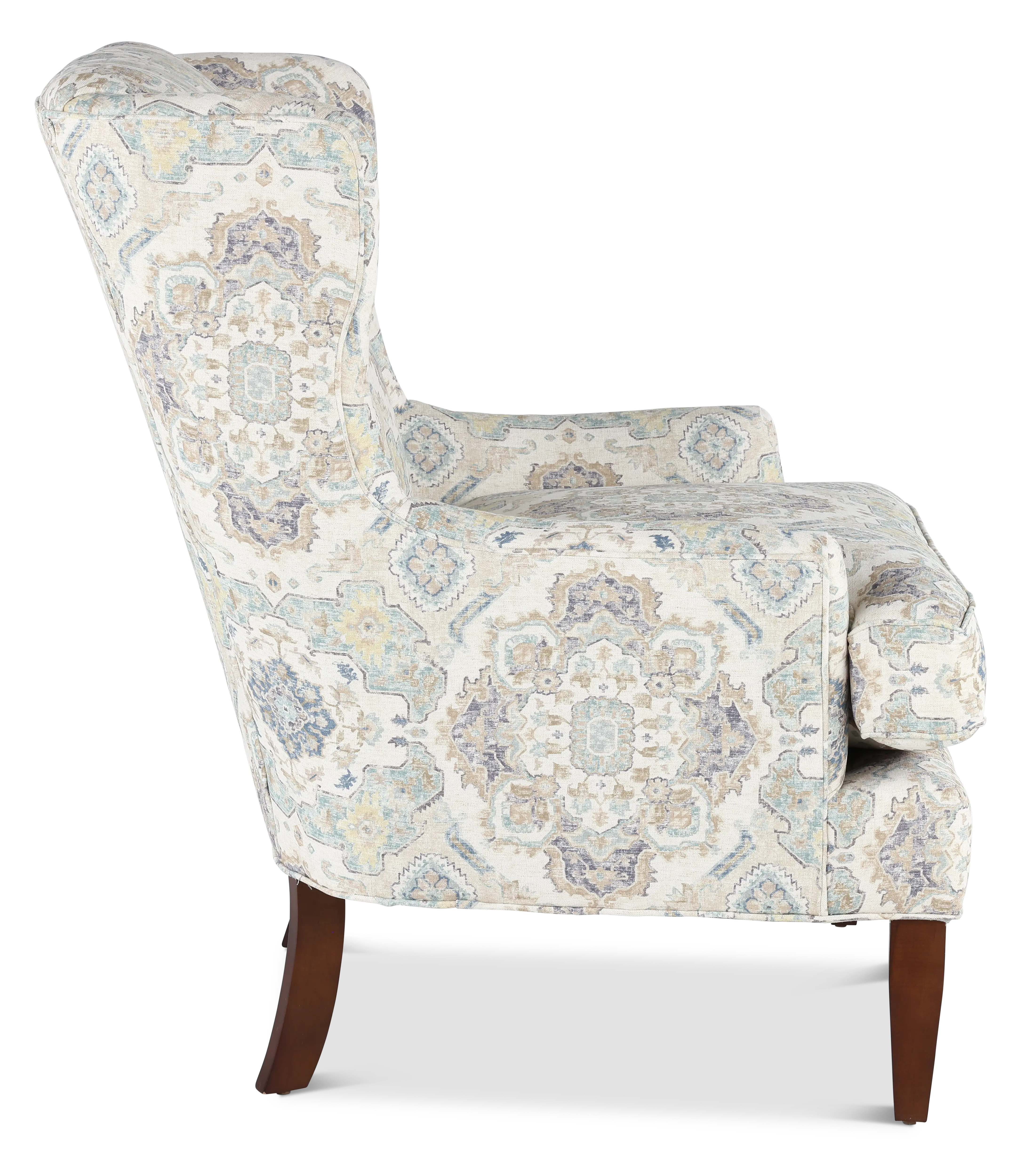 Fargo Off-White and Blue Wingback Chair-6