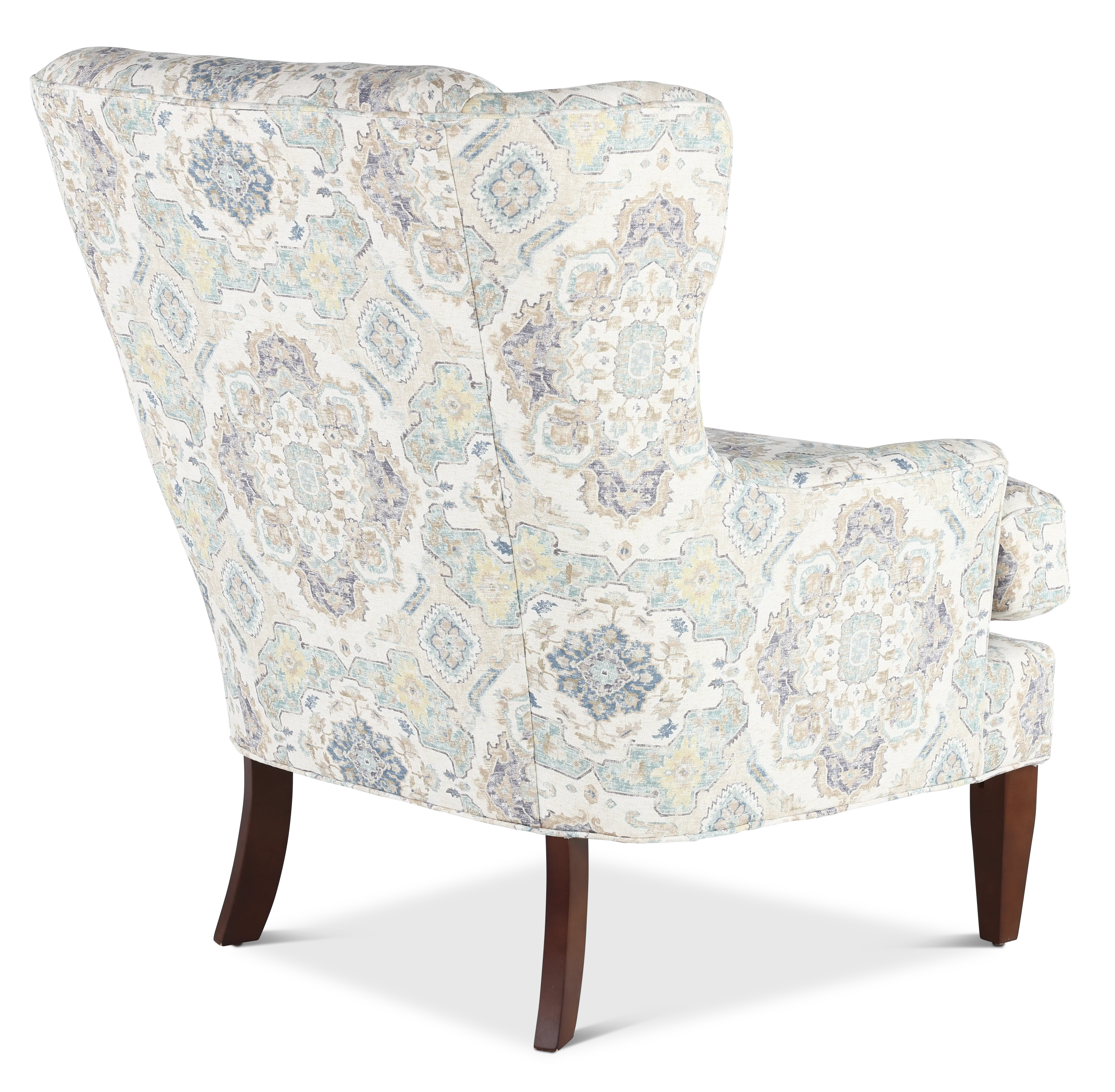 Fargo Off-White and Blue Wingback Chair-7
