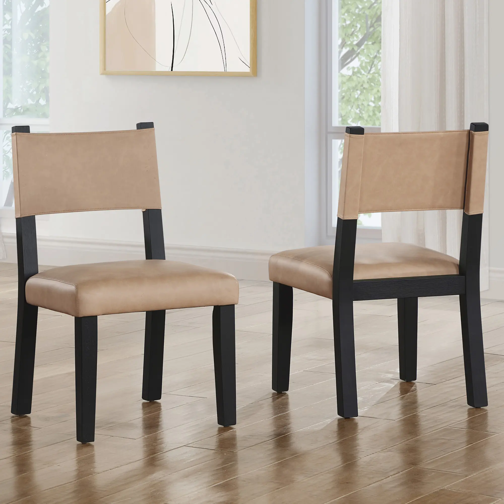 Aubrey Tan and Black Dining Chair-10