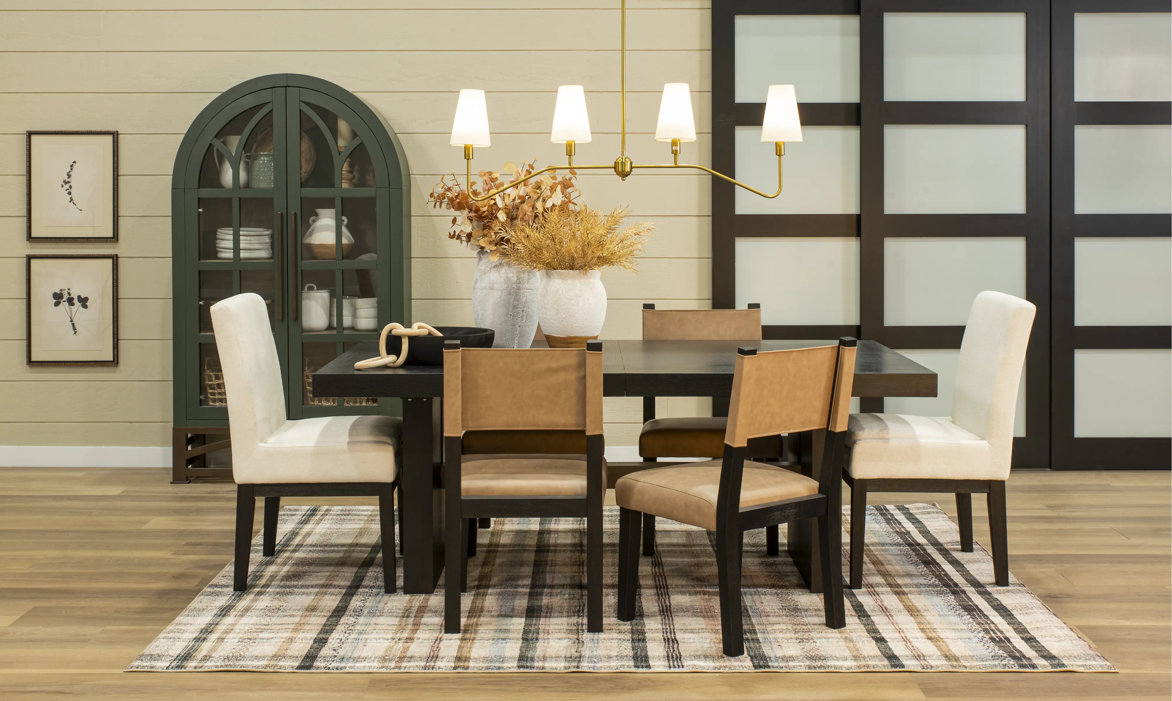 Aubrey Tan and Black Dining Chair-2