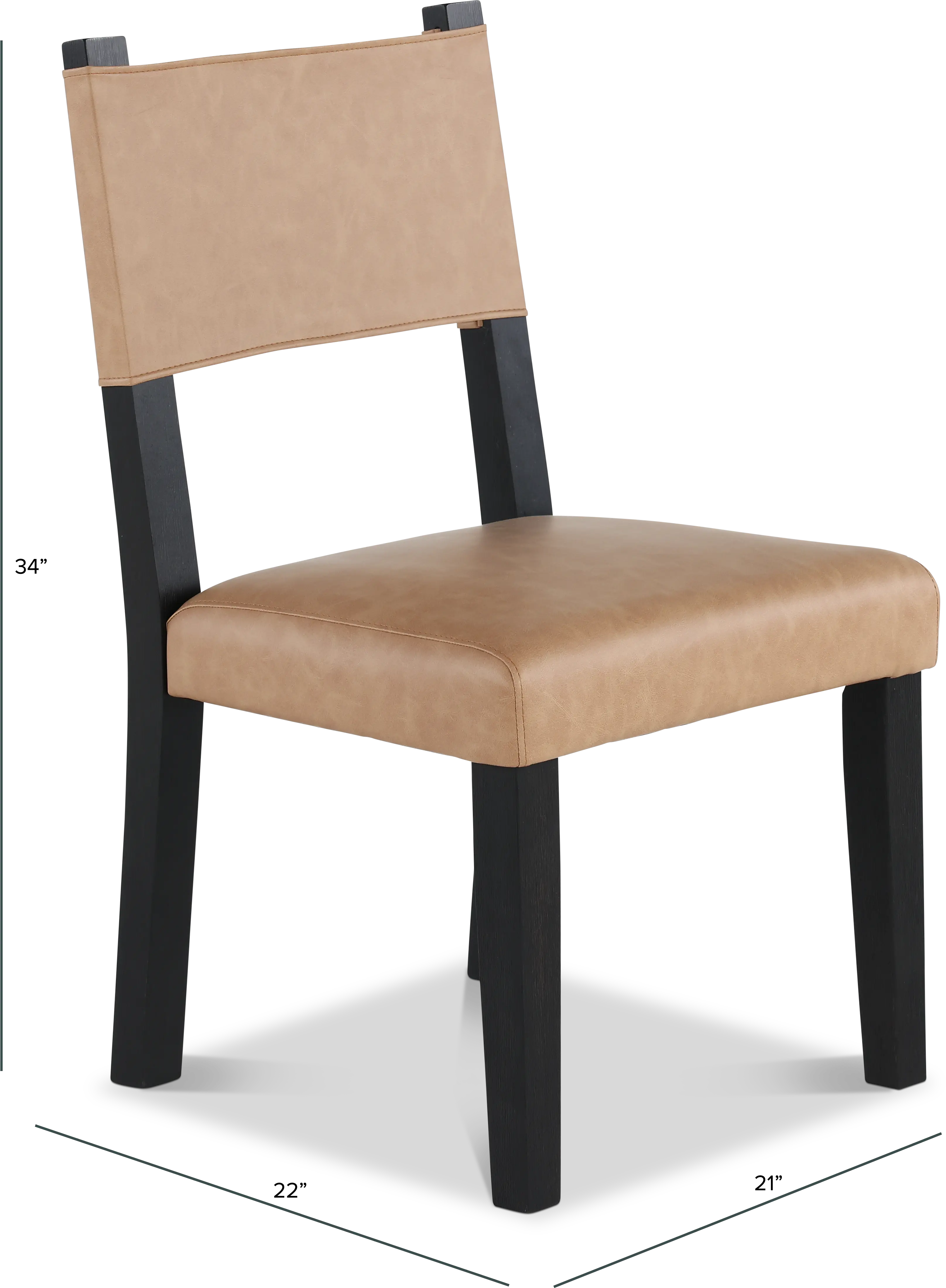 Aubrey Tan and Black Dining Chair-3