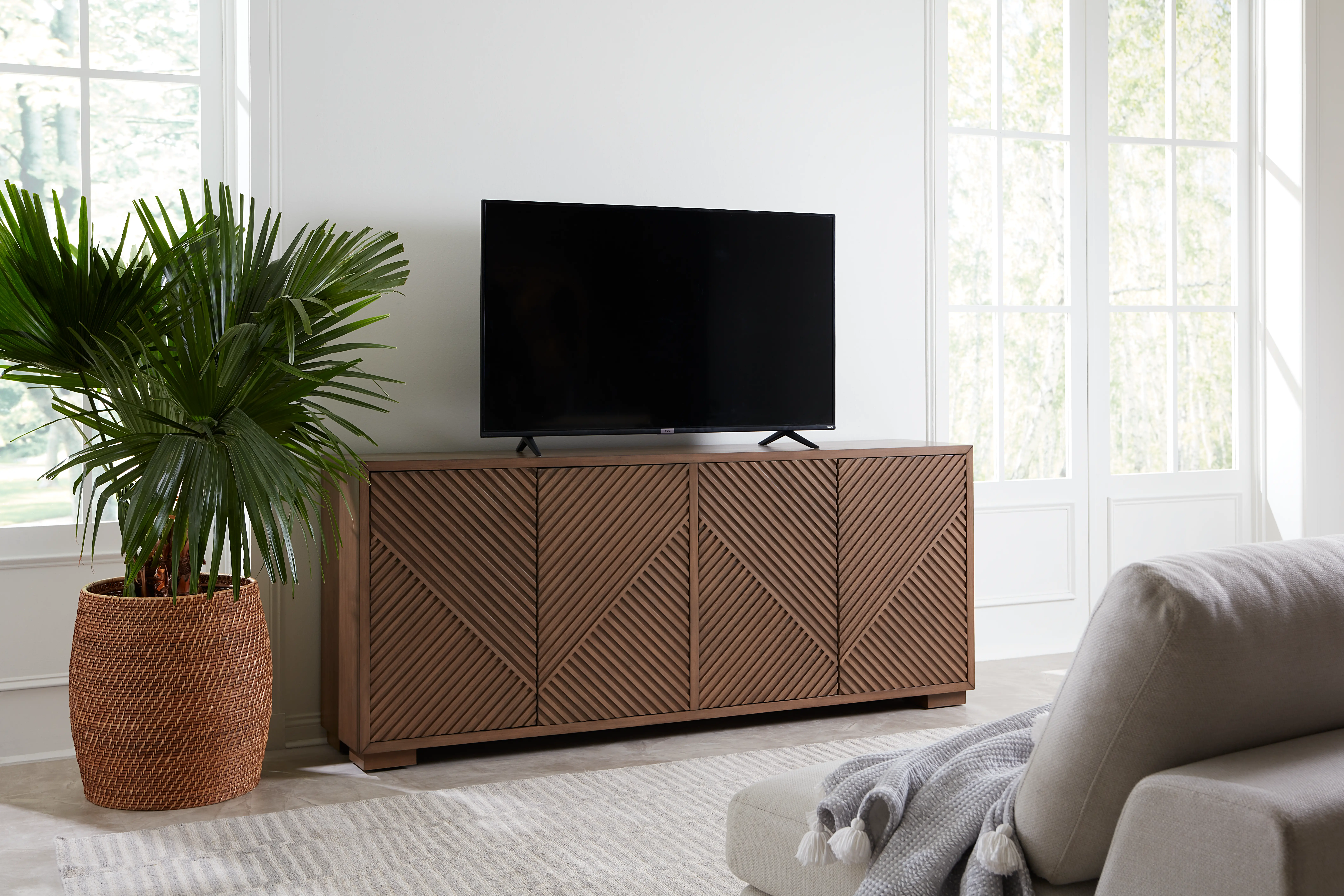 214-TV82 Easton Brown 82  TV Stand-2
