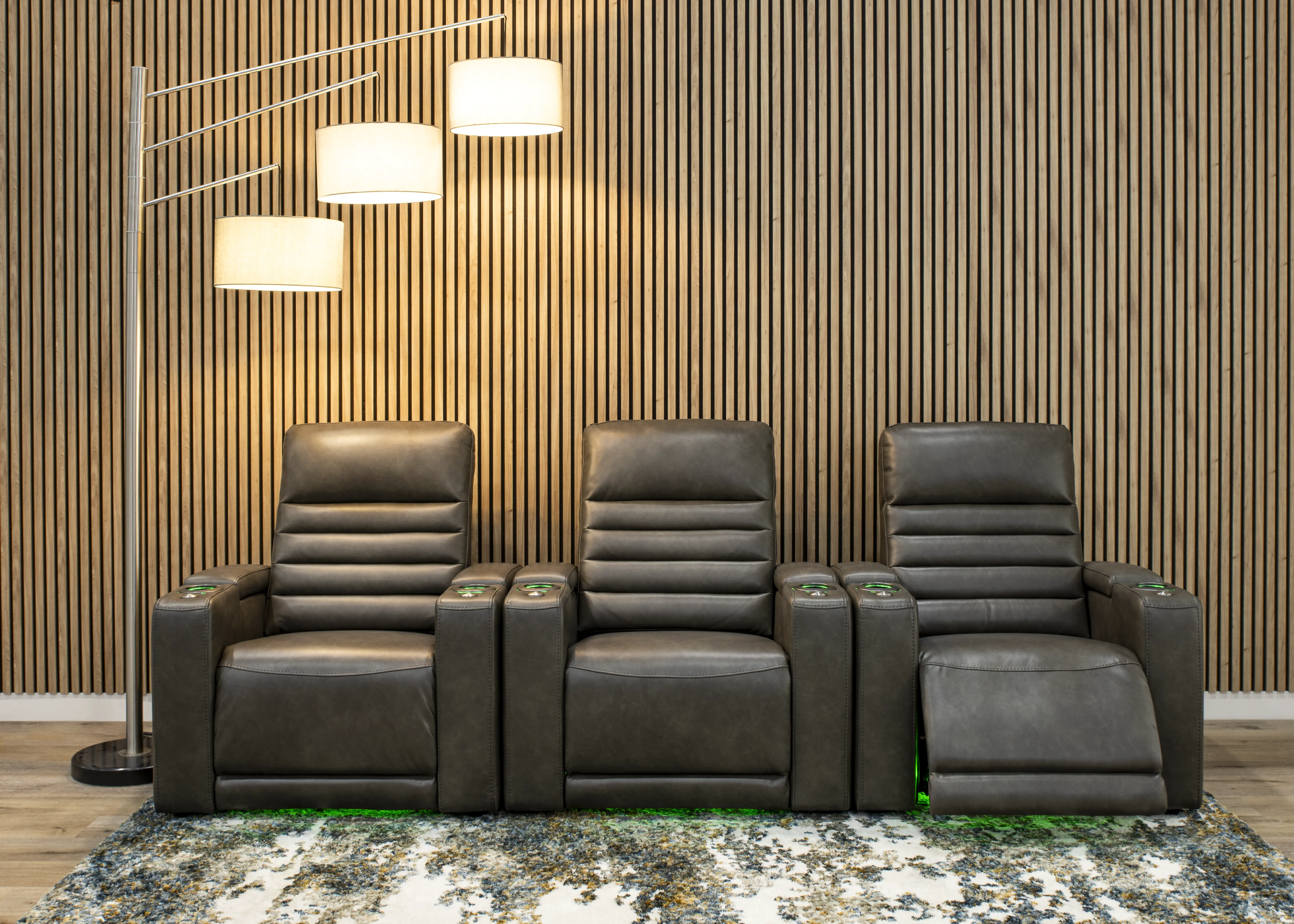 Copley Slate Gray 3-Piece Power Home Theater Seating-2