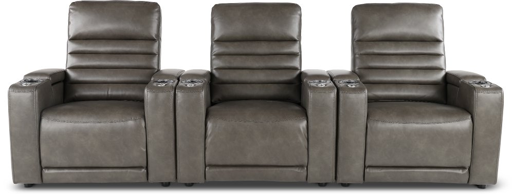 Copley Slate Gray 3-Piece Power Home Theater Seating