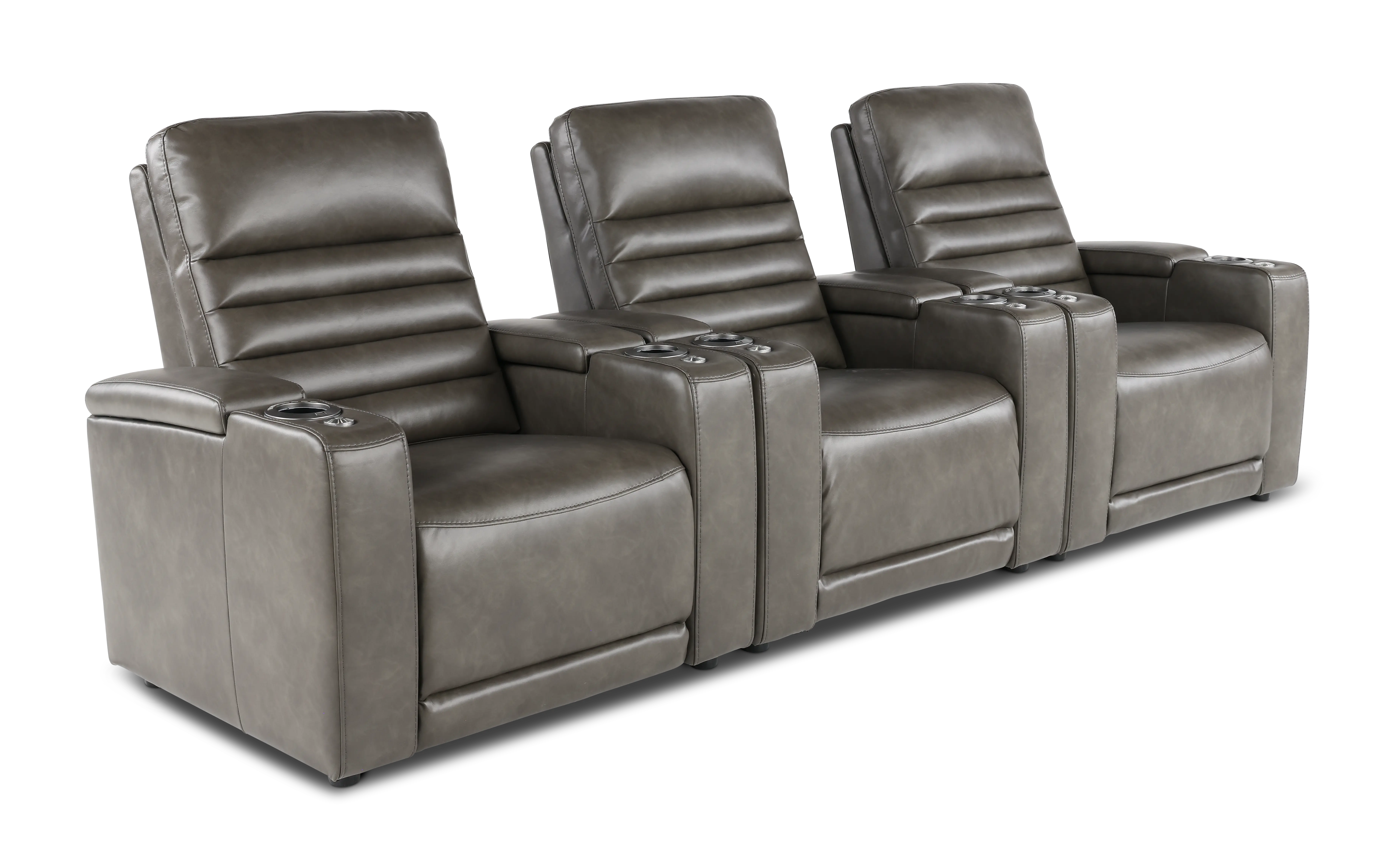 Copley Slate Gray 3-Piece Power Home Theater Seating-4